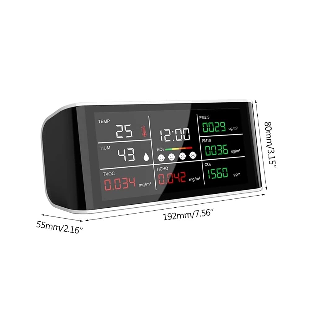 Professional CO2 Detector & Air Quality Monitor - Carbon Dioxide, Temperature, Humidity, PM2.5 Tester with LCD Display for Home, Office, Greenhouse, and Indoor Air Quality Analysis