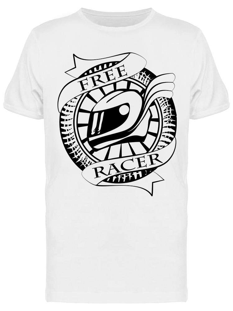 Free Racer Helmet Design T-Shirt for Men - Comfortable Cotton Tee for Motorcycle Enthusiasts & Racing Fans - Perfect for Casual Wear, Bike Rides & Motorsport Events