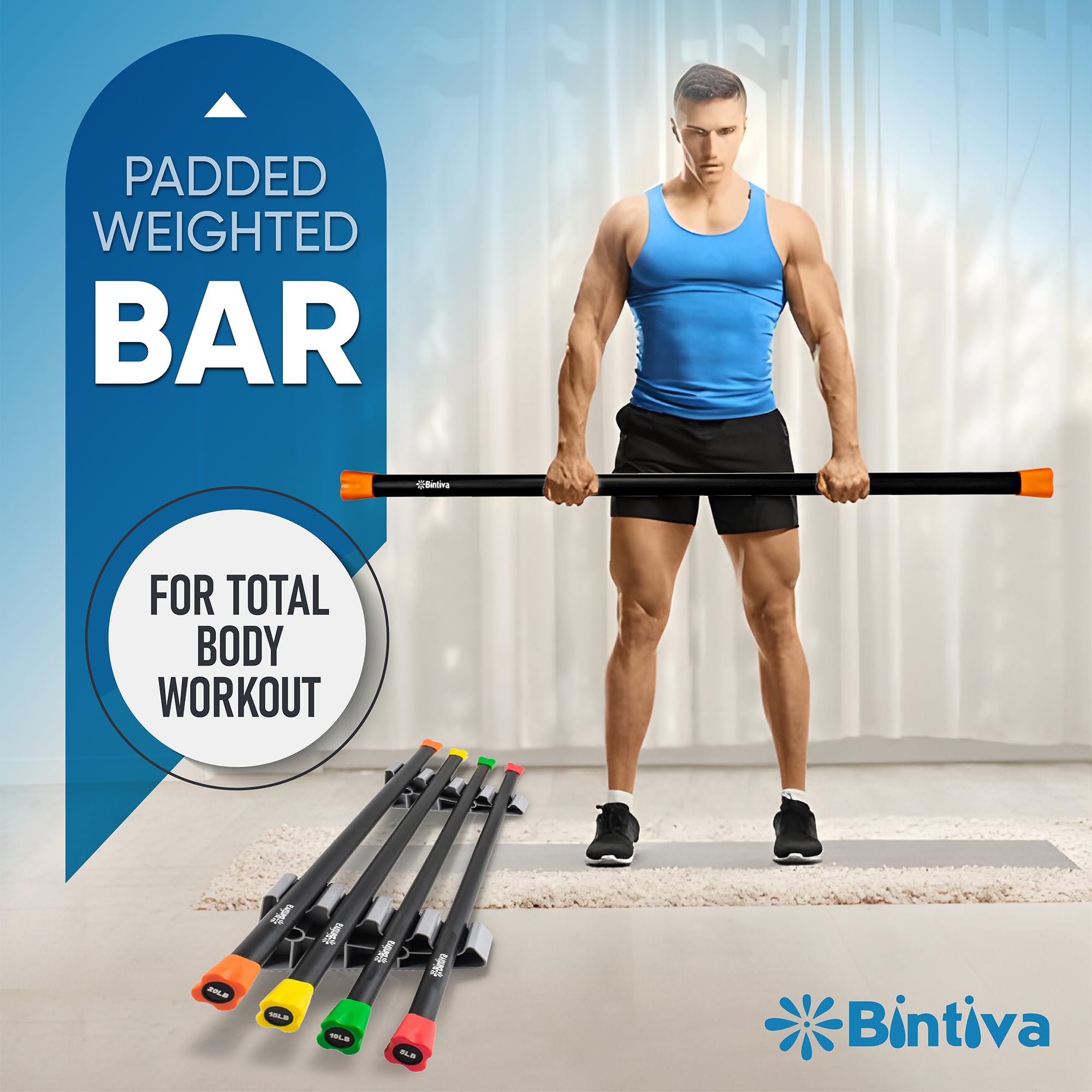 Premium Weighted Bar Set for Strength Training - Adjustable Dumbbell Bars for Home Gym, Fitness & Workout - Perfect for Weightlifting, CrossFit & Muscle Building