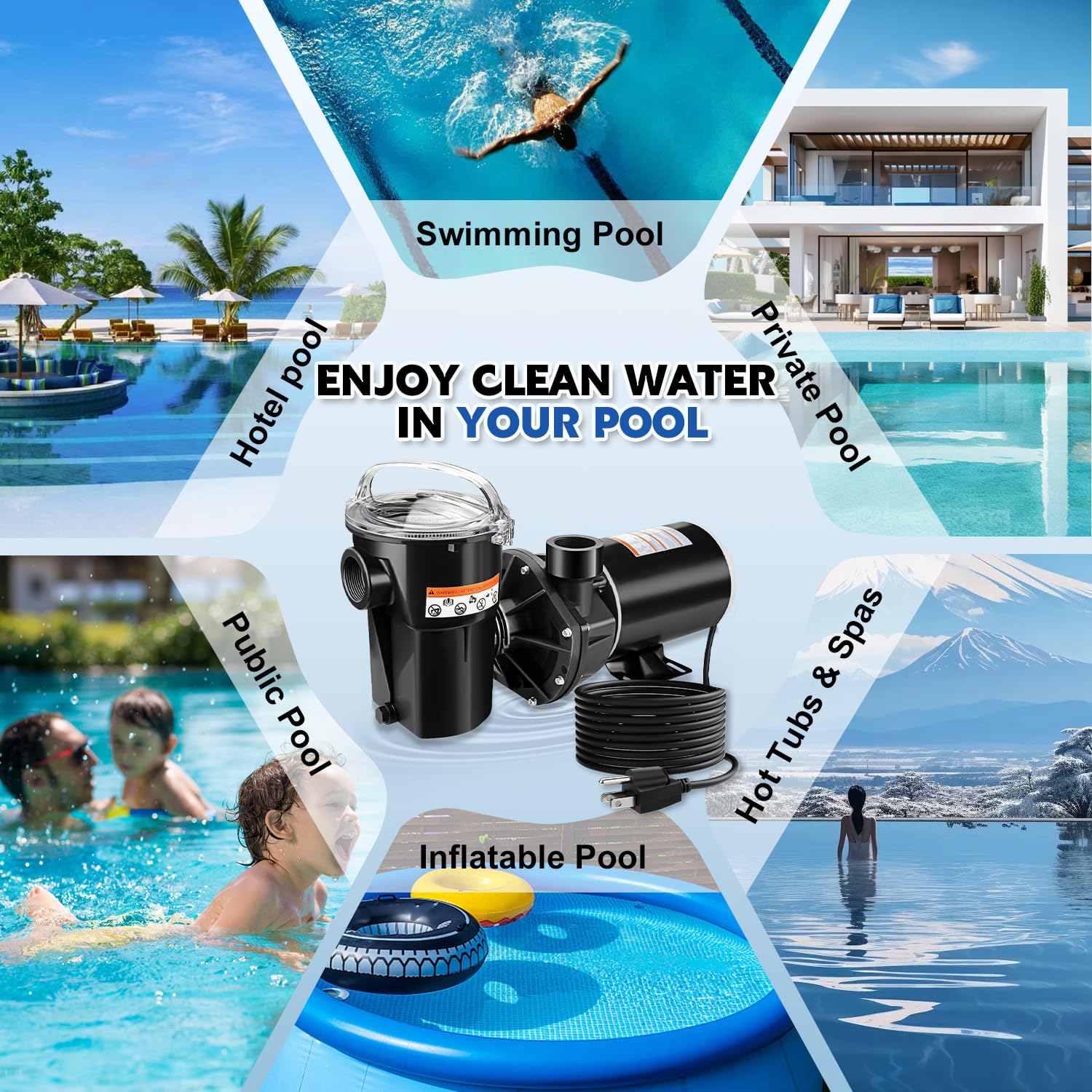 Hayward Power Flo LX 1.5 HP Pool Pump Motor Replacement - W3SP1580X15 Compatible Single Speed Swimming Pump Motor 3450RPM 115V for Above Ground Pools - Perfect for Pool Maintenance and Water Circulation