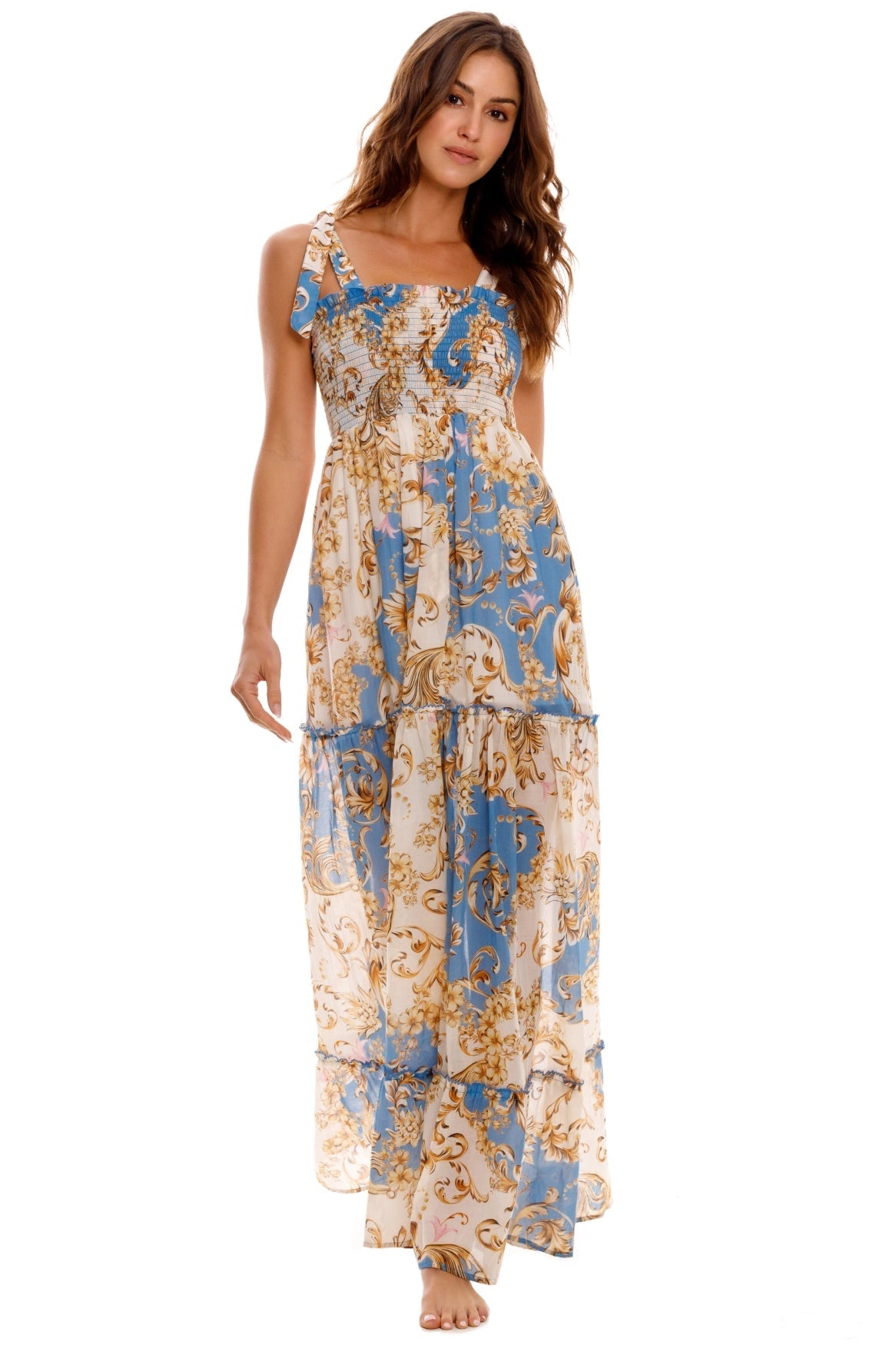 Blush Lace Dress 17052 - Elegant Floral Lace Evening Gown for Women | Perfect for Weddings, Parties & Special Occasions