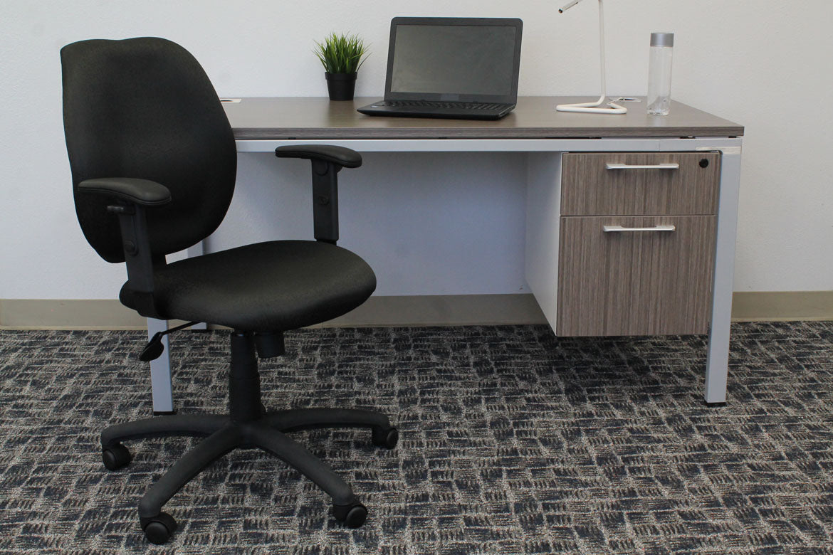 Boss Mid Back Task Chair with Adjustable Arms - Ergonomic Office Chair for Home & Work - Black (Model B1014) | Perfect for Long Hours at Desk, Computer Work & Conference Rooms