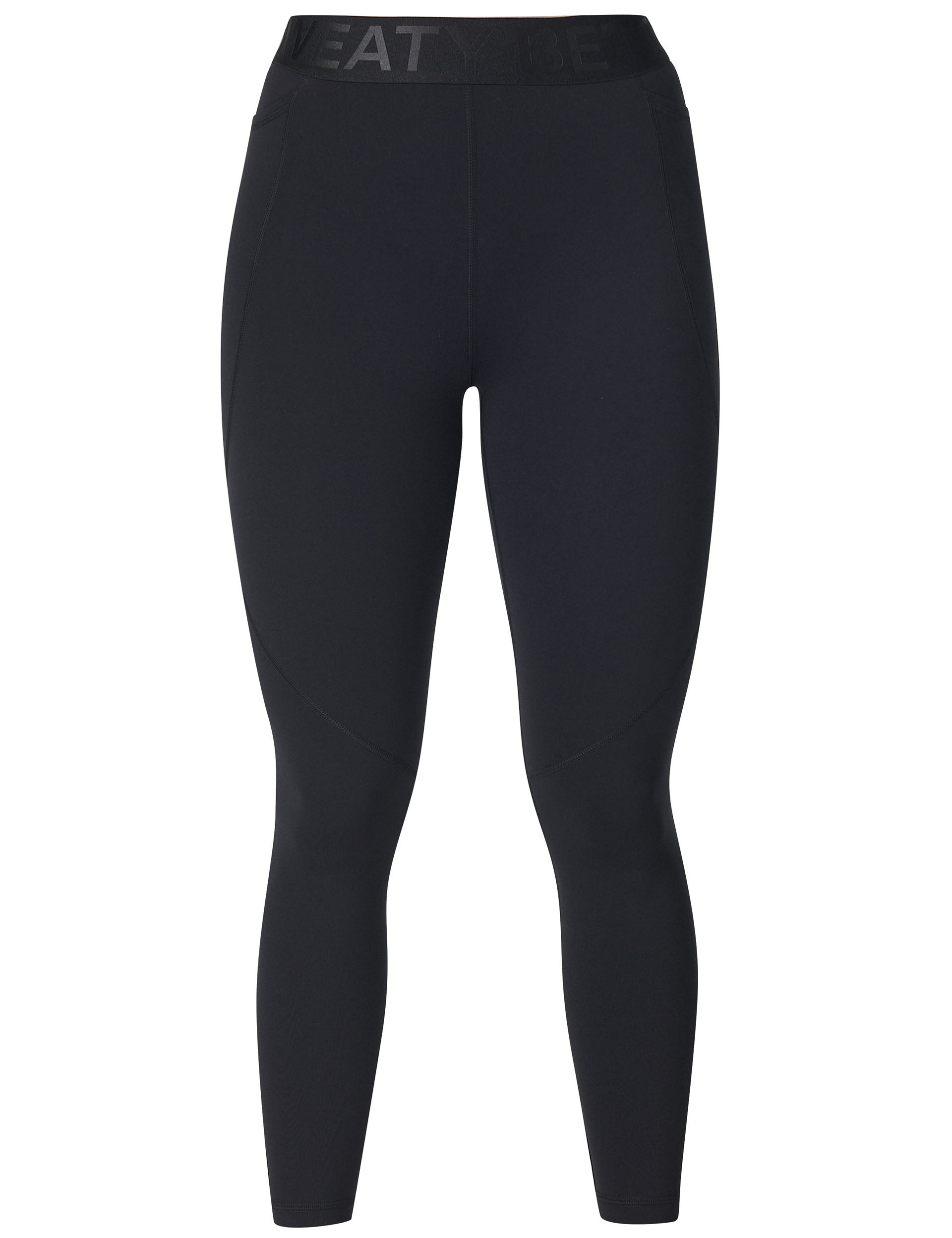 Power 7/8 Elastic Waist Gym Legging - Black Workout Yoga Running Pants for Women | Perfect for Fitness, Lounge & Everyday Wear