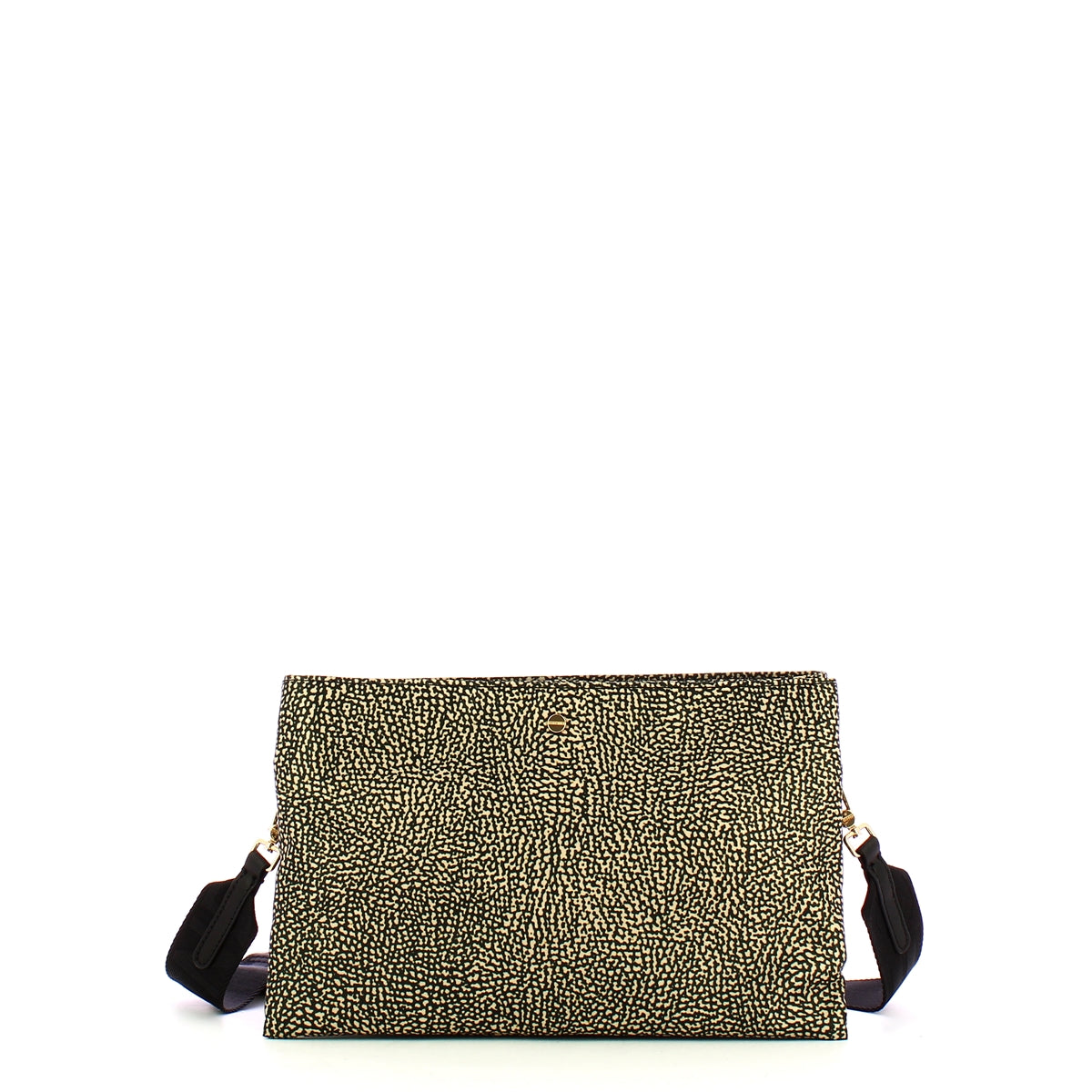 Borbonese Small OP Naturale Nero Crossbody Bag for Women - Stylish Leather Shoulder Purse - Perfect for Travel, Work & Everyday Use