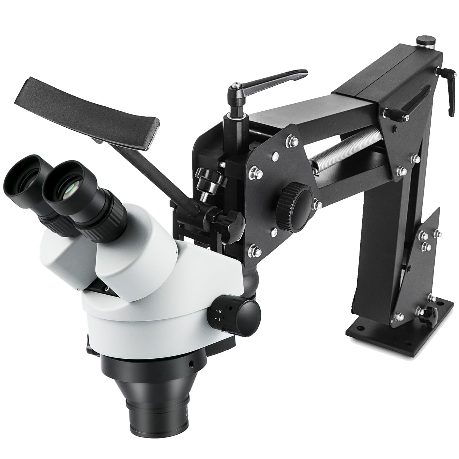 VEVOR 7X-45X Magnification Jewelry Microscope with Spring Bracket & Stand - Multi-Directional Inlaid Mirror for Gem Diamond Setting, Jewelry Making & Watch Repair | Professional Microscope for Jewelers, Watchmakers & Hobbyists