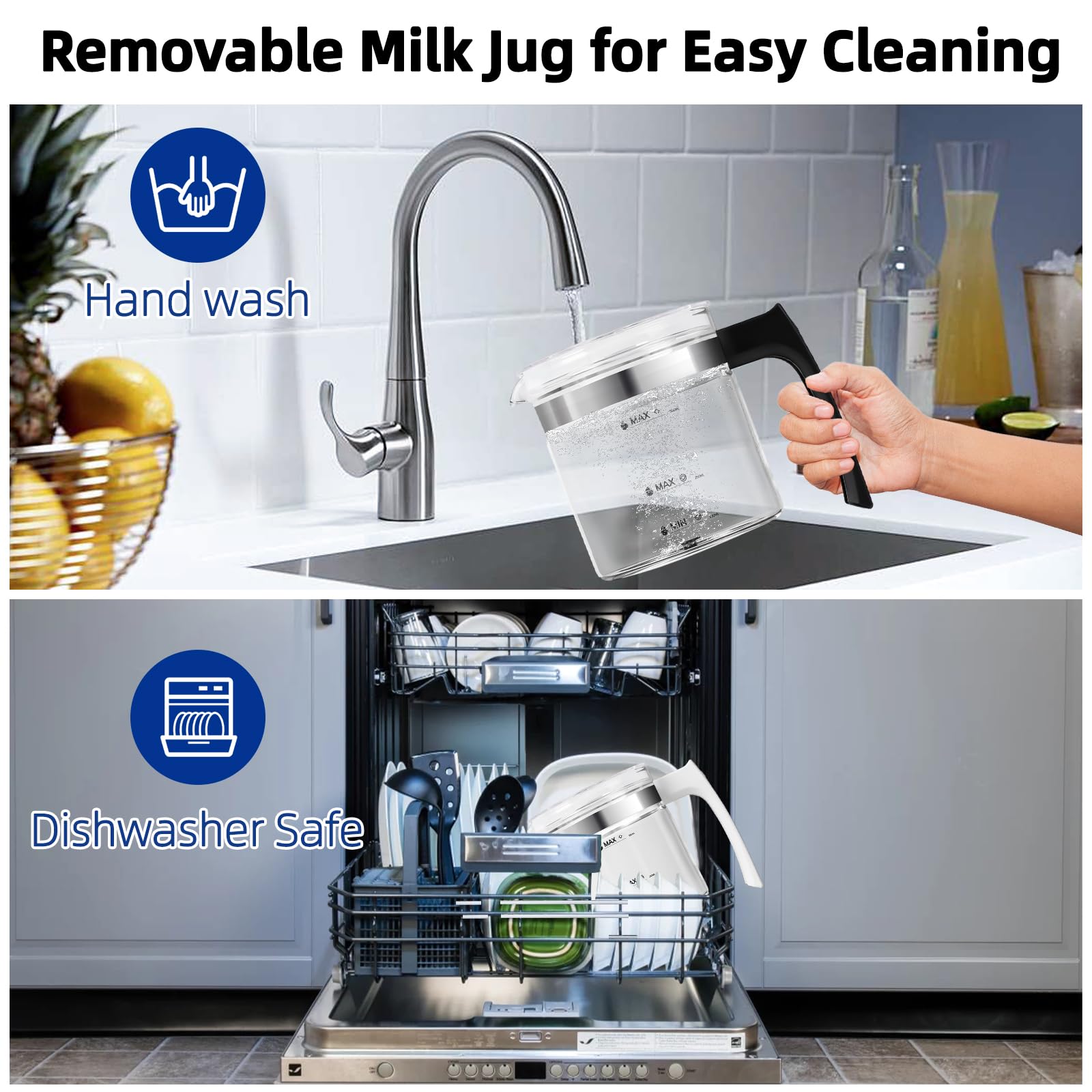 Premium 4-in-1 Electric Milk Frother & Steamer - 16.9oz/500ml Automatic Hot & Cold Foam Maker for Coffee, Latte, Cappuccino - Dishwasher Safe Milk Warmer for Hot Chocolate & Macchiato - Perfect for Home Baristas & Coffee Lovers (Black)