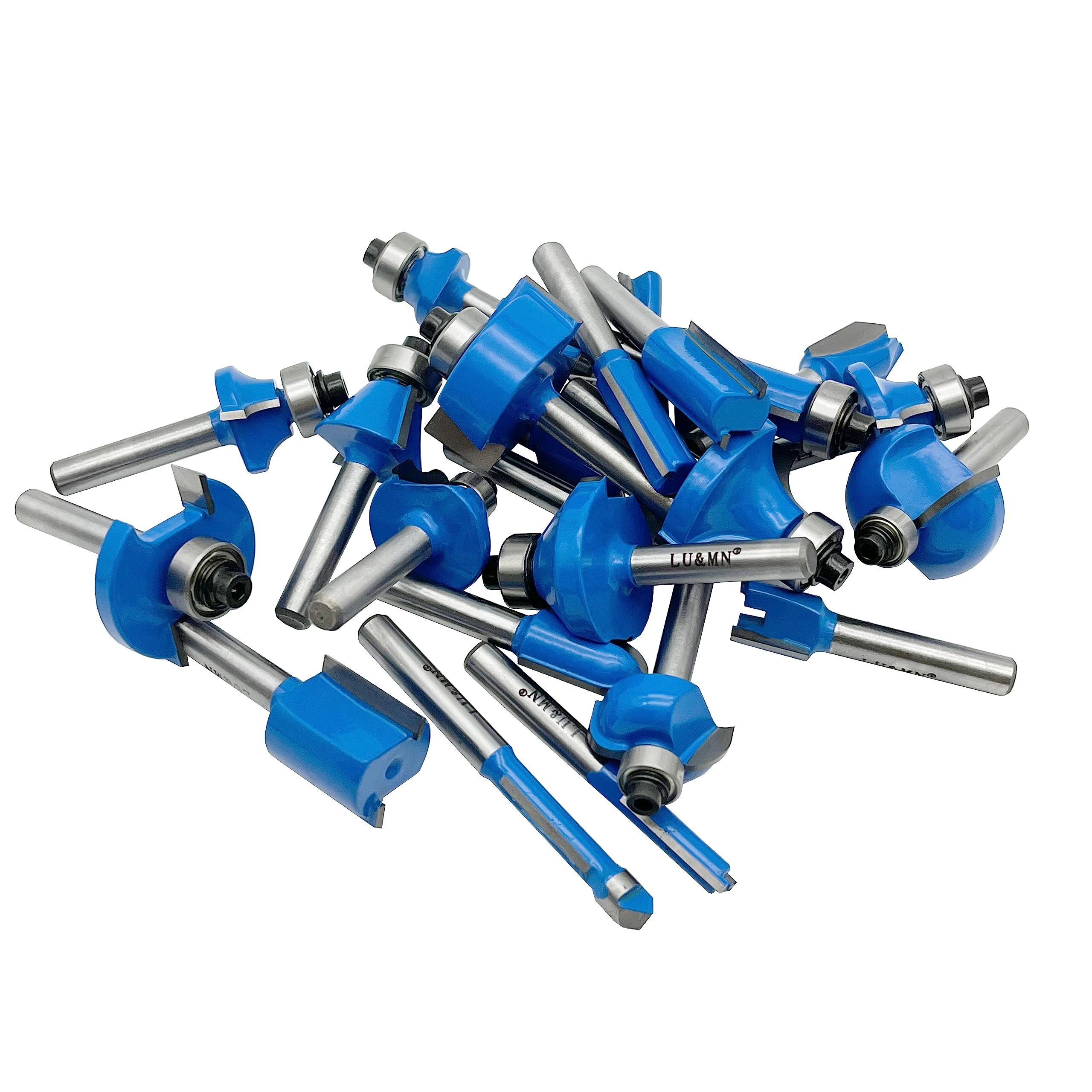 LU&MN 24PCS Carbide Router Bit Set 1/4