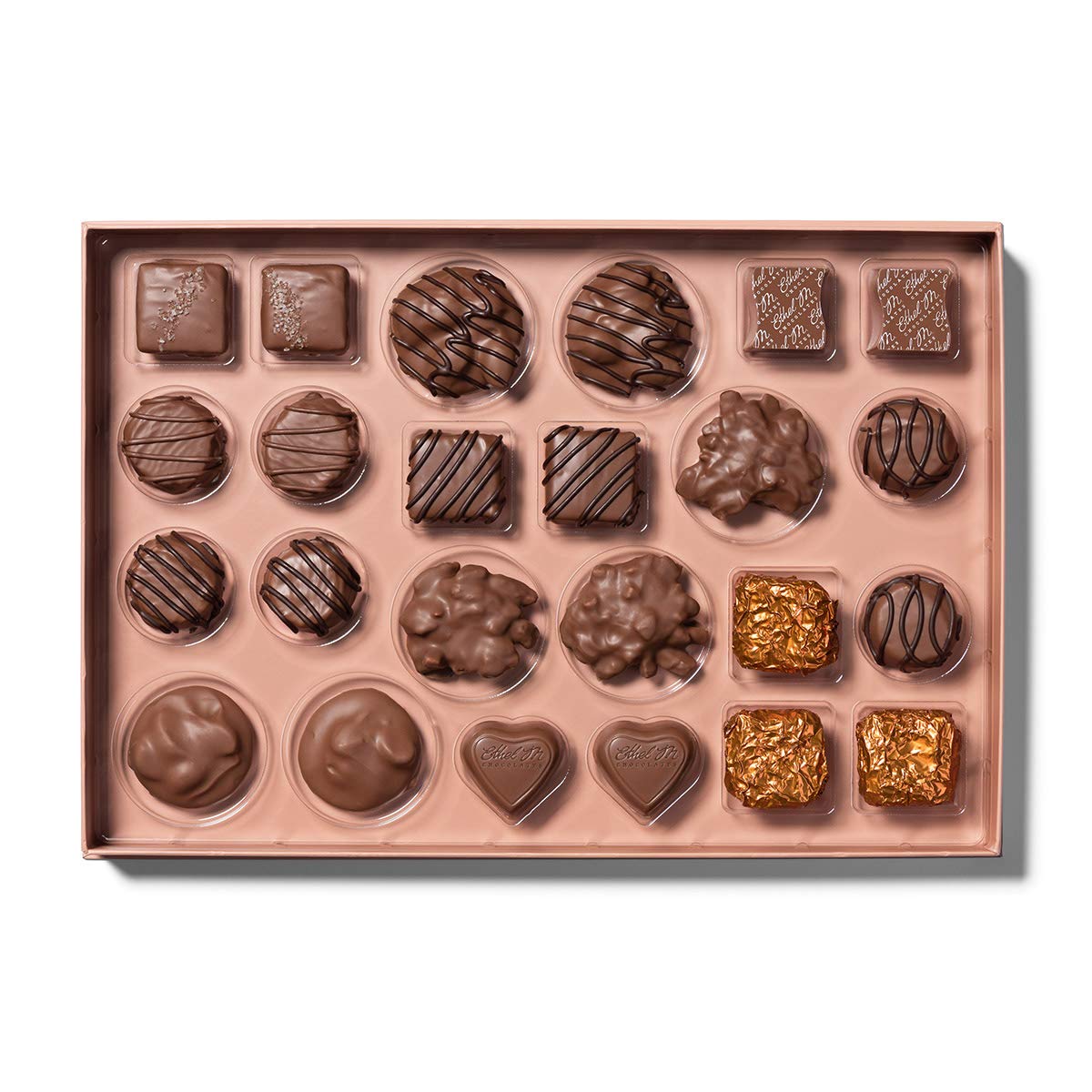 Ethel M Chocolates Deluxe 24-Piece Gourmet Chocolate Assortment Box - Premium Milk Chocolate Collection with Rich Fillings - Perfect for Gifts, Parties & Special Occasions