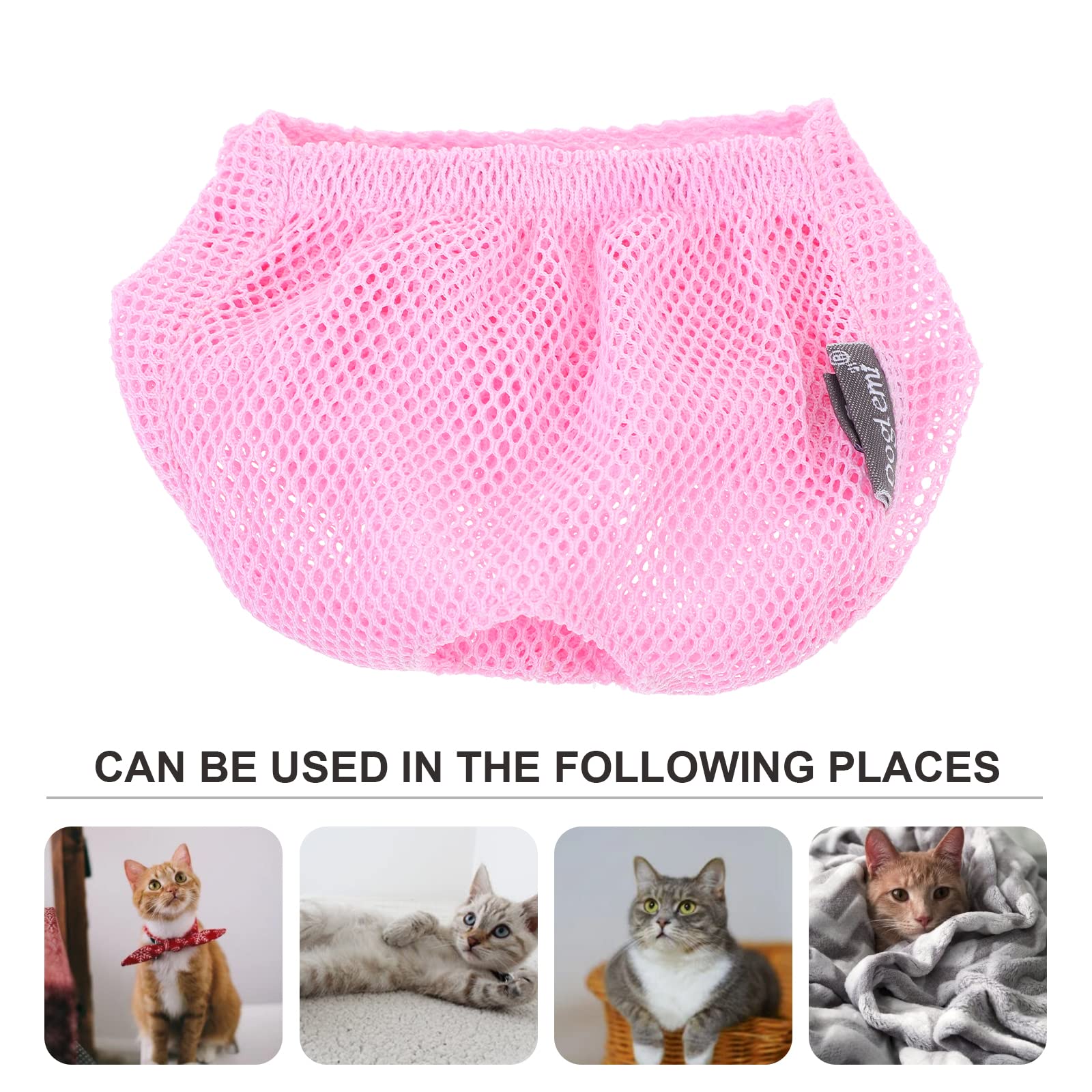 iplusmile Cat Headgear & Shower Bag - Mesh Washing Net for Cats & Kittens - Pet Grooming Tool for Bathing, Nail Trimming & Vet Visits - Durable Polyester Muzzle & Toy for Puppy & Small Pets - Perfect for Stress-Free Pet Care at Home or Vet Clinic