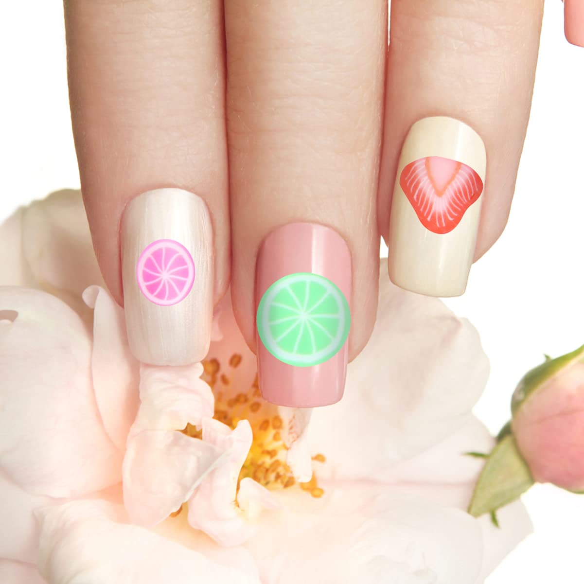 Uonlytech 3D Fruit Nail Art Slices - DIY Nail Supplies for Lip Gloss, Phone Decor & Nail Art | Glitter Stickers for Creative Nail Designs & Beauty Accessories | Perfect for Home Manicures, Salon Use & Gift Ideas