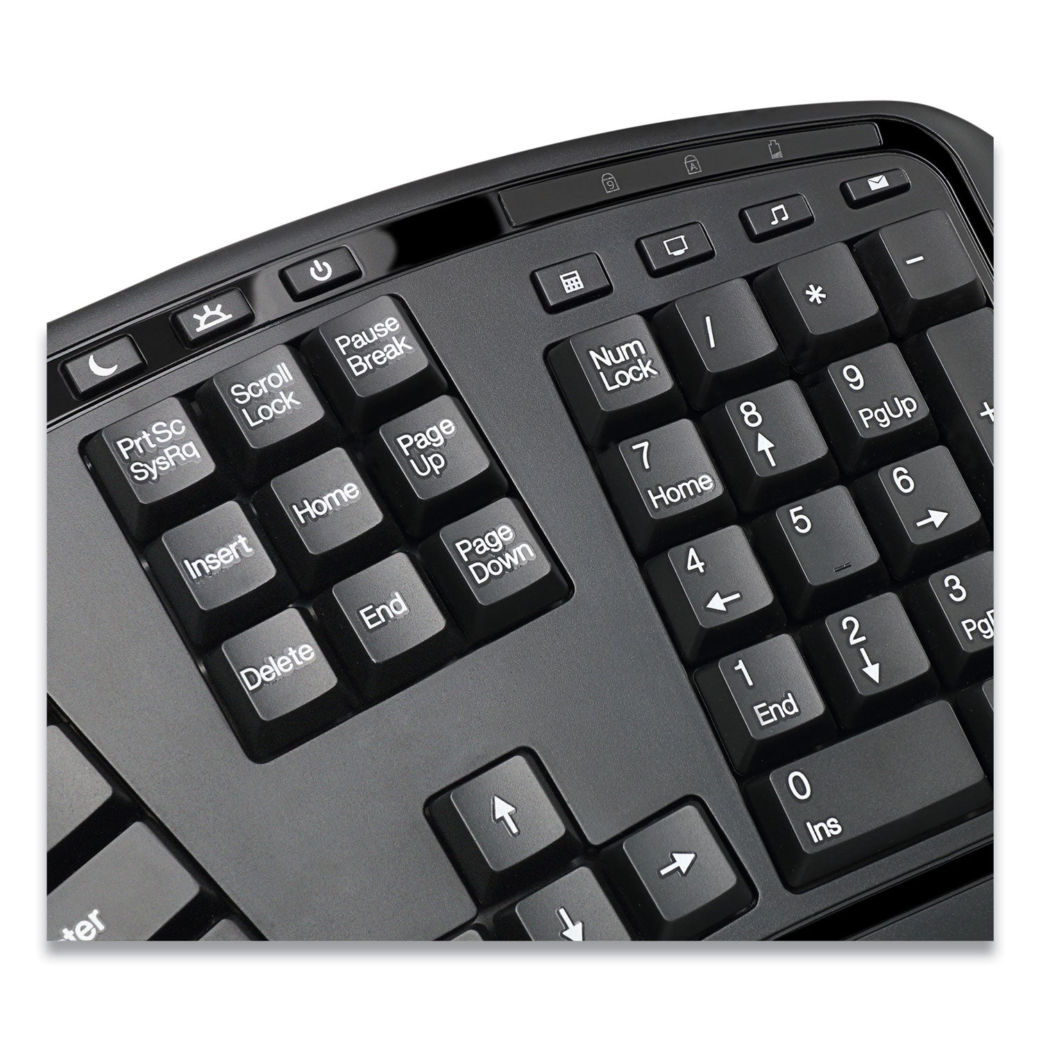 Adesso WKB1500GB Wireless Ergonomic Keyboard and Mouse Combo - 2.4GHz Frequency, 30ft Wireless Range, Black - Perfect for Office, Gaming, and Home Computer Use