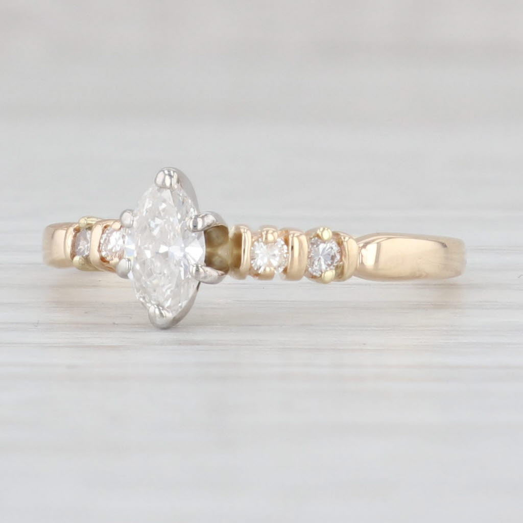 0.38ctw Marquise Cut Diamond Engagement Ring in 14k Yellow Gold - Size 7.75 | Perfect for Proposals, Weddings & Anniversary Gifts