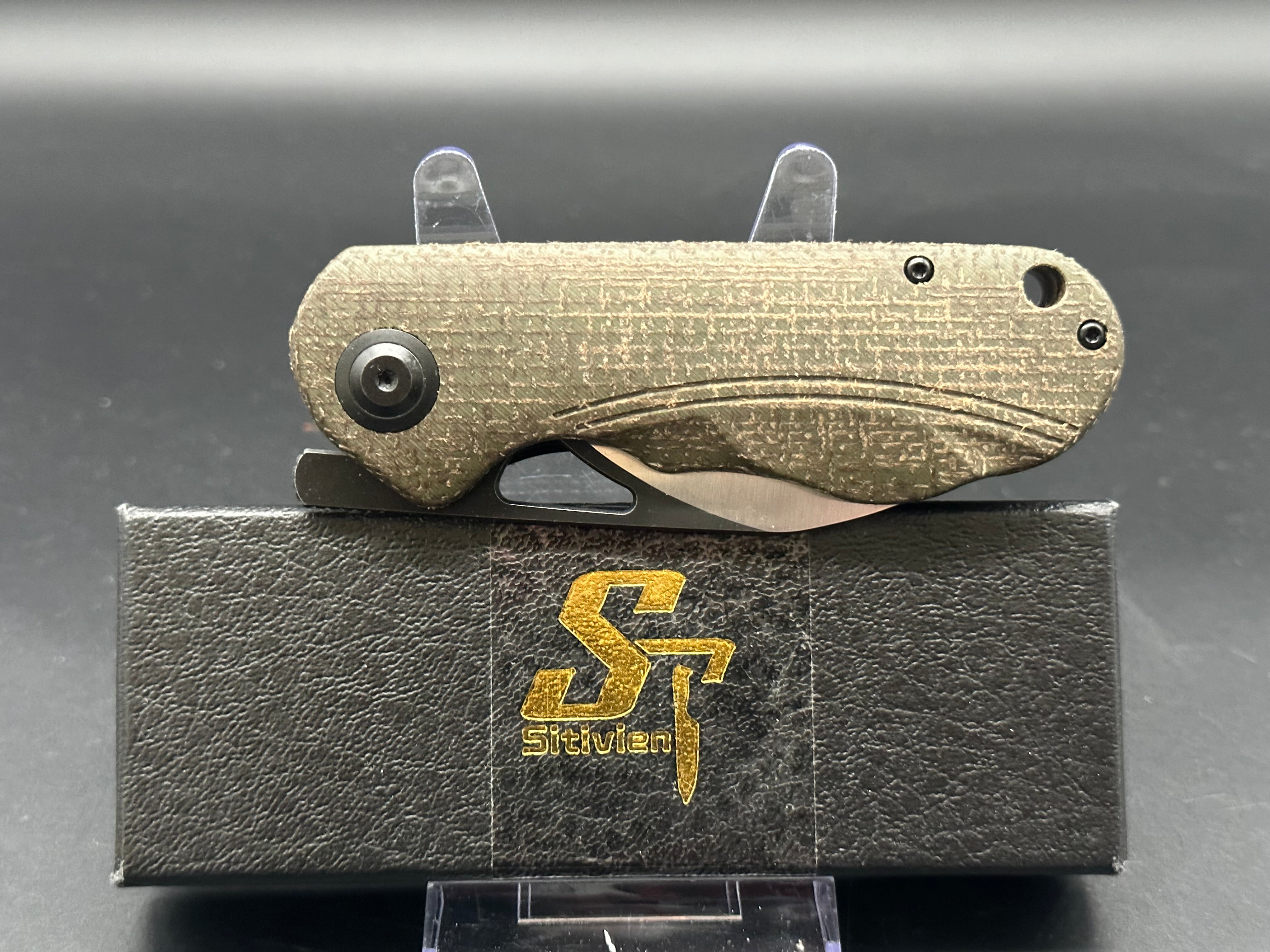 Sitivien ST156 Folding Knife - 14C28N Steel Blade & Micarta Handle, Chinese Zodiac Series | EDC Pocket Knife for Camping, Hiking & Outdoor Adventures