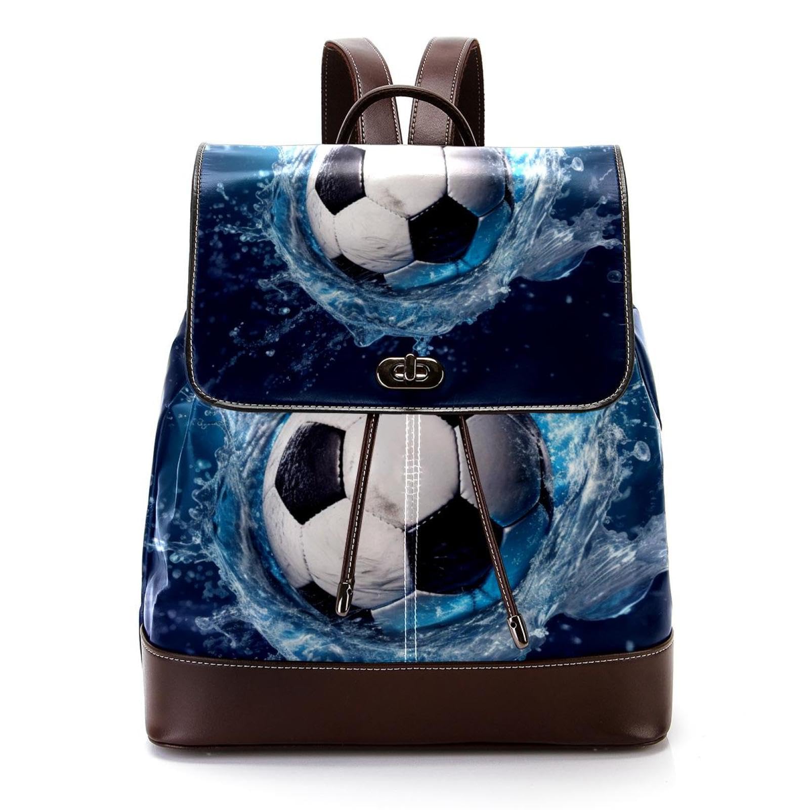Men's & Women's Travel Backpack - Durable Blue Ocean Design Waterproof Football Backpack for Hiking, Camping & Outdoor Adventures