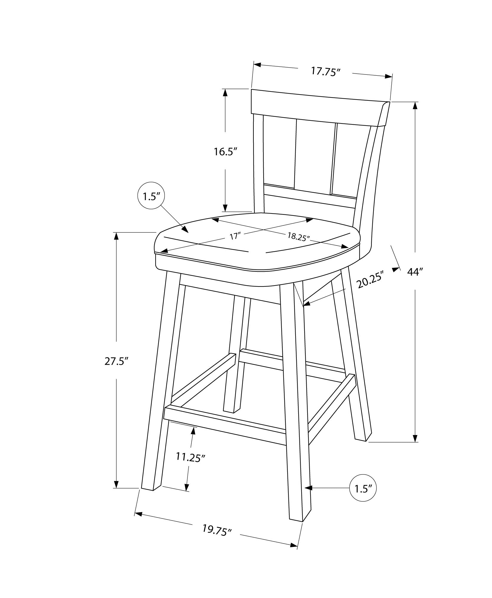2-Pack Espresso Swivel Bar Stools 44