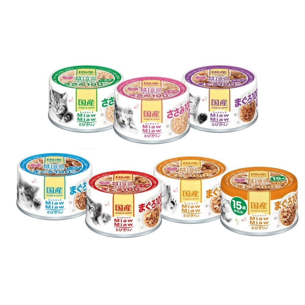 Aixia Miaw Miaw Tobikiri Premium Wet Cat Food - 60g Tuna & Chicken Fillet with Jelly - High Quality Nutrition for Cats Up to 15 Years - Perfect for Mealtime, Travel, or Special Treats
