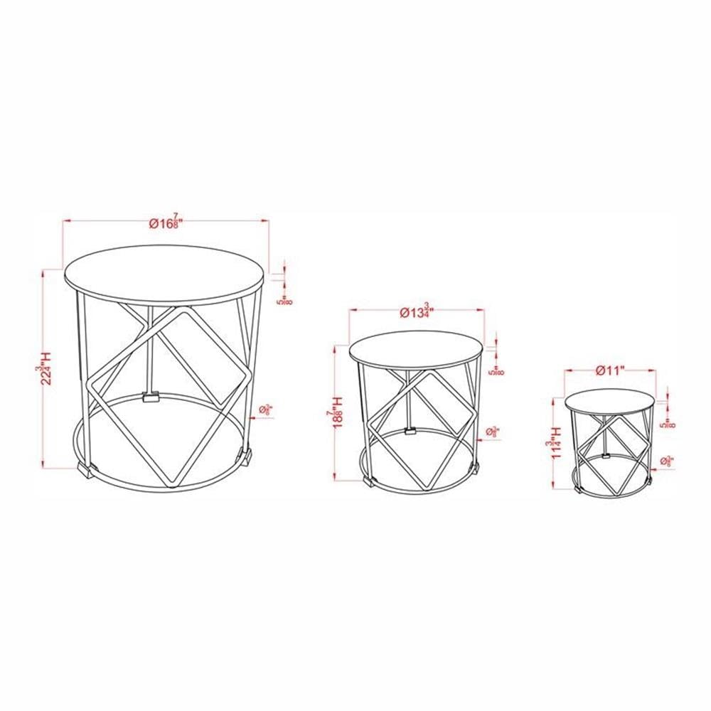 Furniture of America Nikova Contemporary Black Wood 3-Piece Nesting Coffee Tables - Perfect for Living Room, Office & Small Space Decor