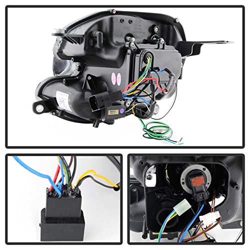 Xtune Mini Cooper Projector Headlights - Halogen Compatible, DRL, Black Housing & Clear Lens - Upgrade for Night Driving & Enhanced Style