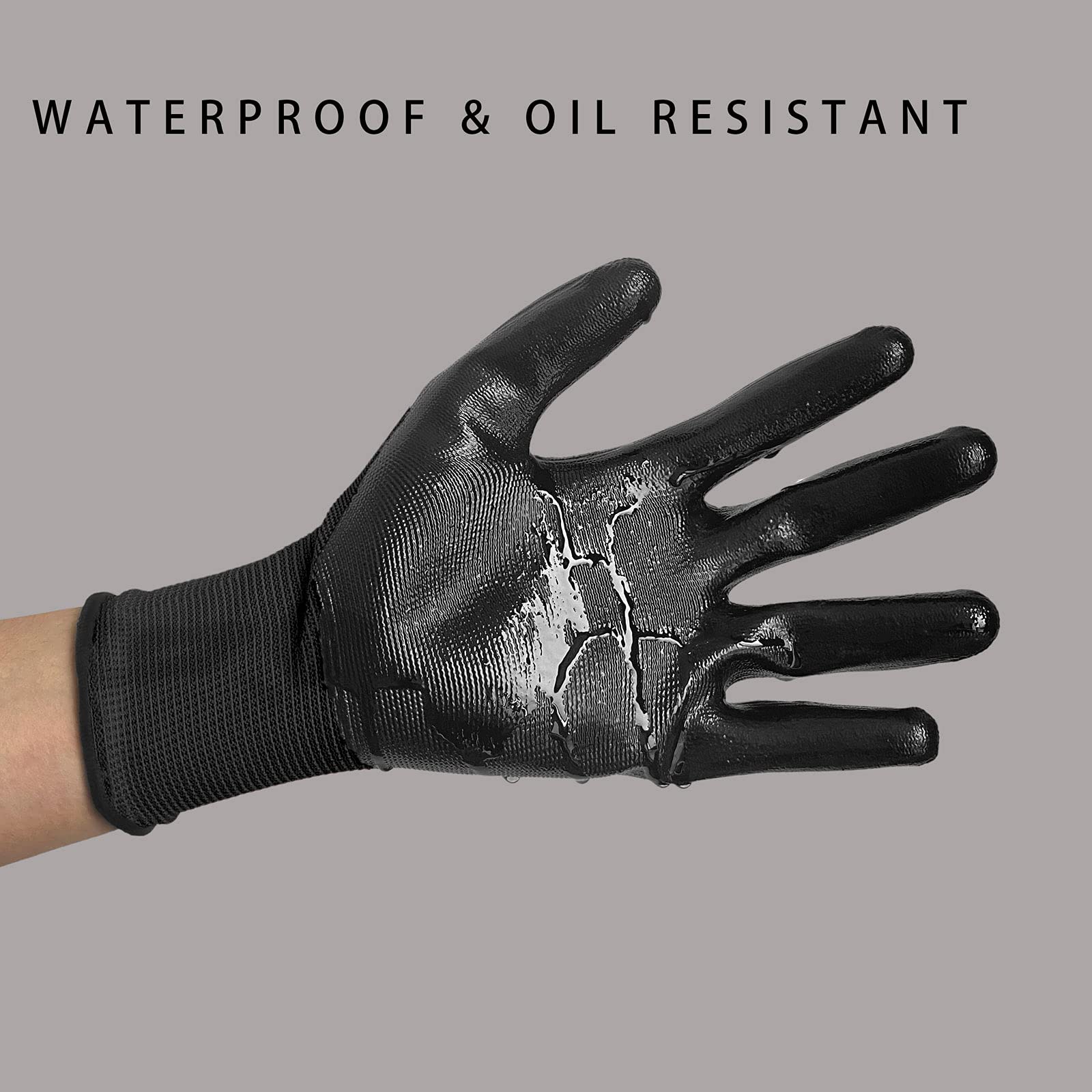 Evridwear Rubber Coated Work Gloves with Enhanced Grip - 12 Pairs Bulk Pack for Men & Women - Ideal for Warehouse, Mechanic, Construction & DIY Projects