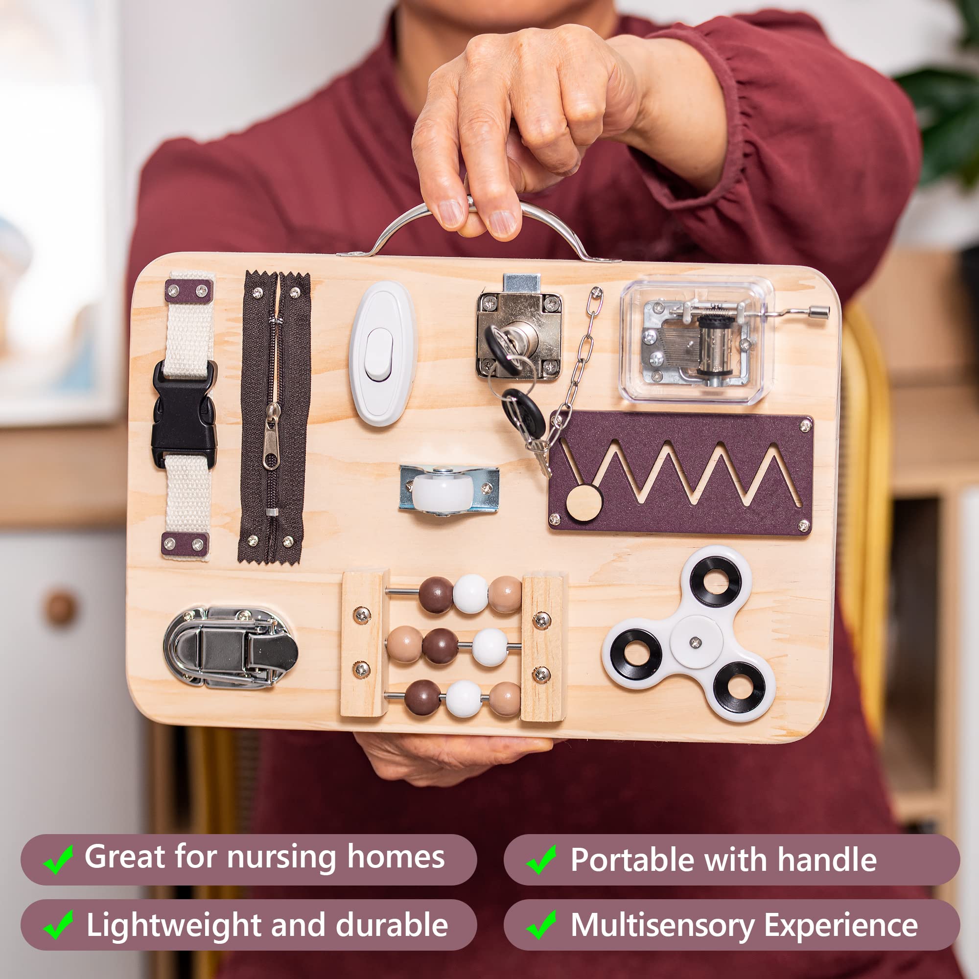 Assistex Dementia Busy Board for Adults - Sensory Mat with Guide Book for Alzheimer's Patients - Calming Activities for Seniors at Home