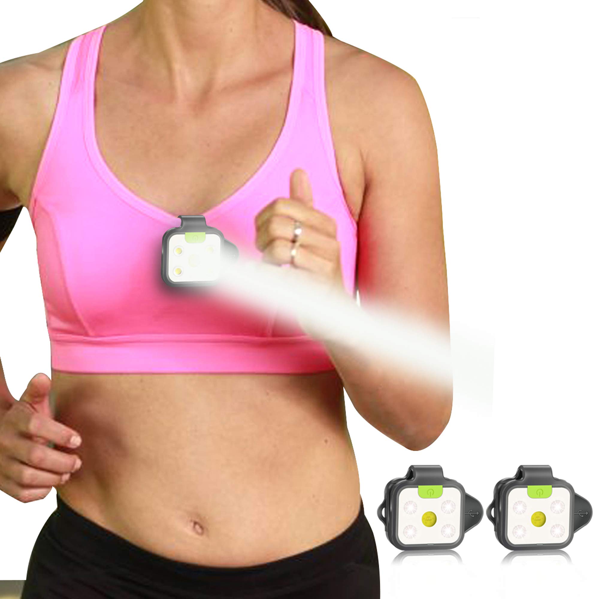 HOKOILN Rechargeable LED Running Lights for Runners - 2 Pack Waterproof Outdoor Night Safety Lights for Camping, Hiking, Jogging & Nighttime Adventures | Perfect for Evening Runs and Outdoor Activities