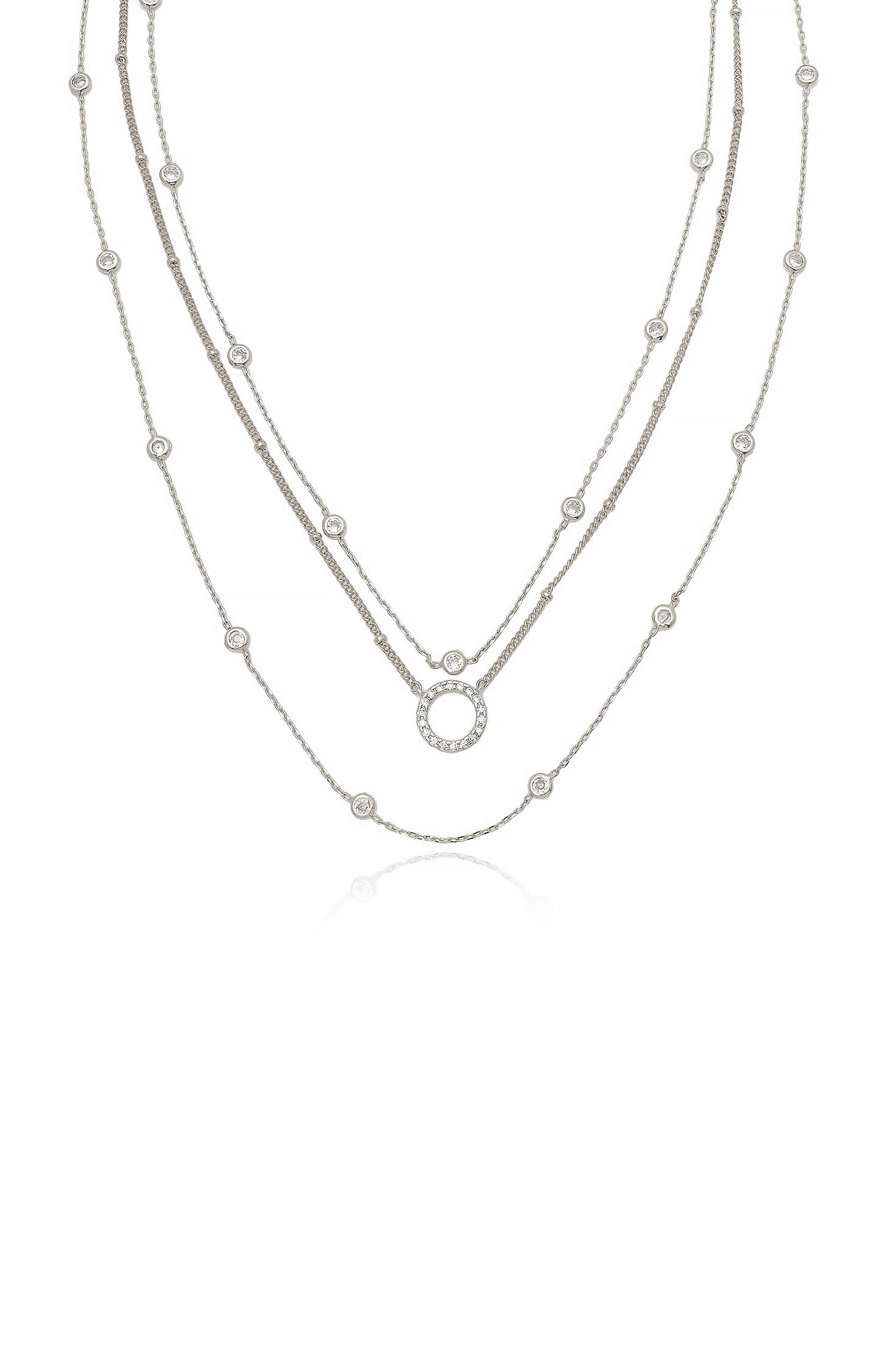 Monroe Crystal Layered Necklace for Women - Elegant Multi Strand Bohemian Jewelry for Party, Wedding & Everyday Wear