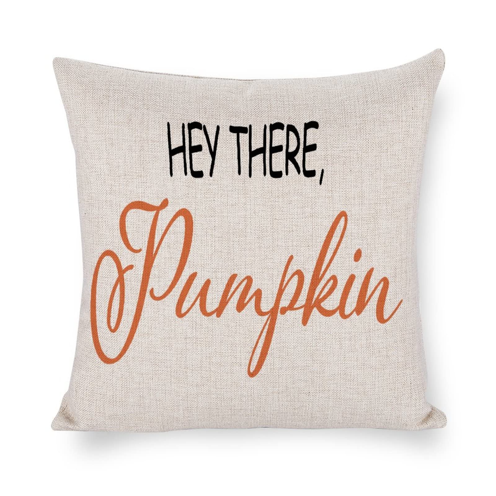 Premium 18x18 Inch Linen Pumpkin Pillow Covers - Decorative Square Throw Pillow Cases for Sofa, Couch & Bed - Fall Home Decor for Living Room, Bedroom & Dorm