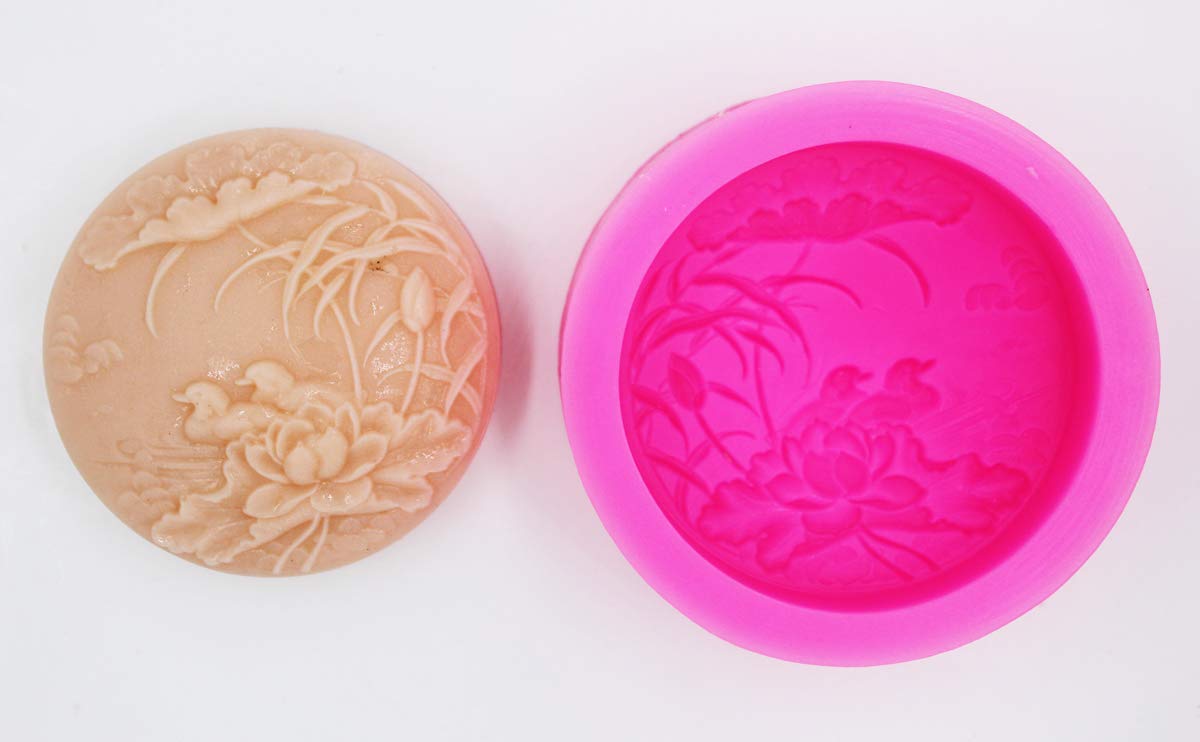 Handmade Silicone Soap Mold - Lotus Pond & Mandarin Duck Design for DIY Soap Making, Candle Making, Bath Bomb Crafting - Perfect for Home Decor, Gift Making & Craft Projects