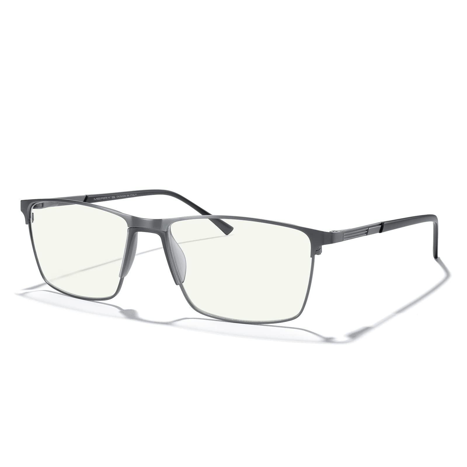 Blue Light Blocking Glasses for Men - Anti Eye Strain Reading Glasses with Metal Frame & Spring Hinge | Computer Glasses, Gaming Glasses & Office Eyewear for Screen Protection