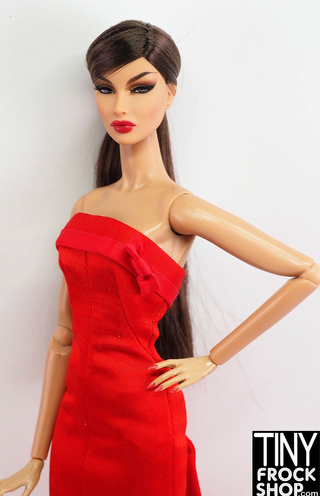 Funny Face Red Satin Dress - Cute Photo Booth Outfit for Parties, Halloween & Cosplay - Women's Vintage Style Costume Dress for TikTok Videos & Themed Events