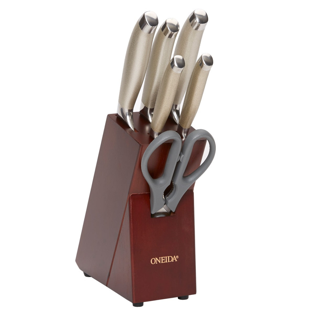 Premium 7-Piece Knife Block Set with Wooden Stand - High-Quality Kitchen Cutlery for Professional Chefs & Home Cooking | Perfect for Meal Prep, Slicing, Dicing & Food Presentation