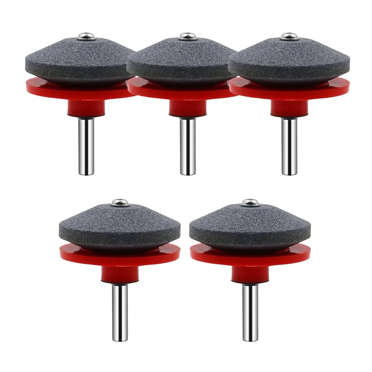 2024 Universal Lawn Mower Blade Sharpener Kit - 5PC Red Rotary Drill Attachment for Power Hand Drills | Wear-Resistant Mower Blade Sharpener for All Lawn Mowers | Perfect for DIY Lawn Care & Garden Maintenance