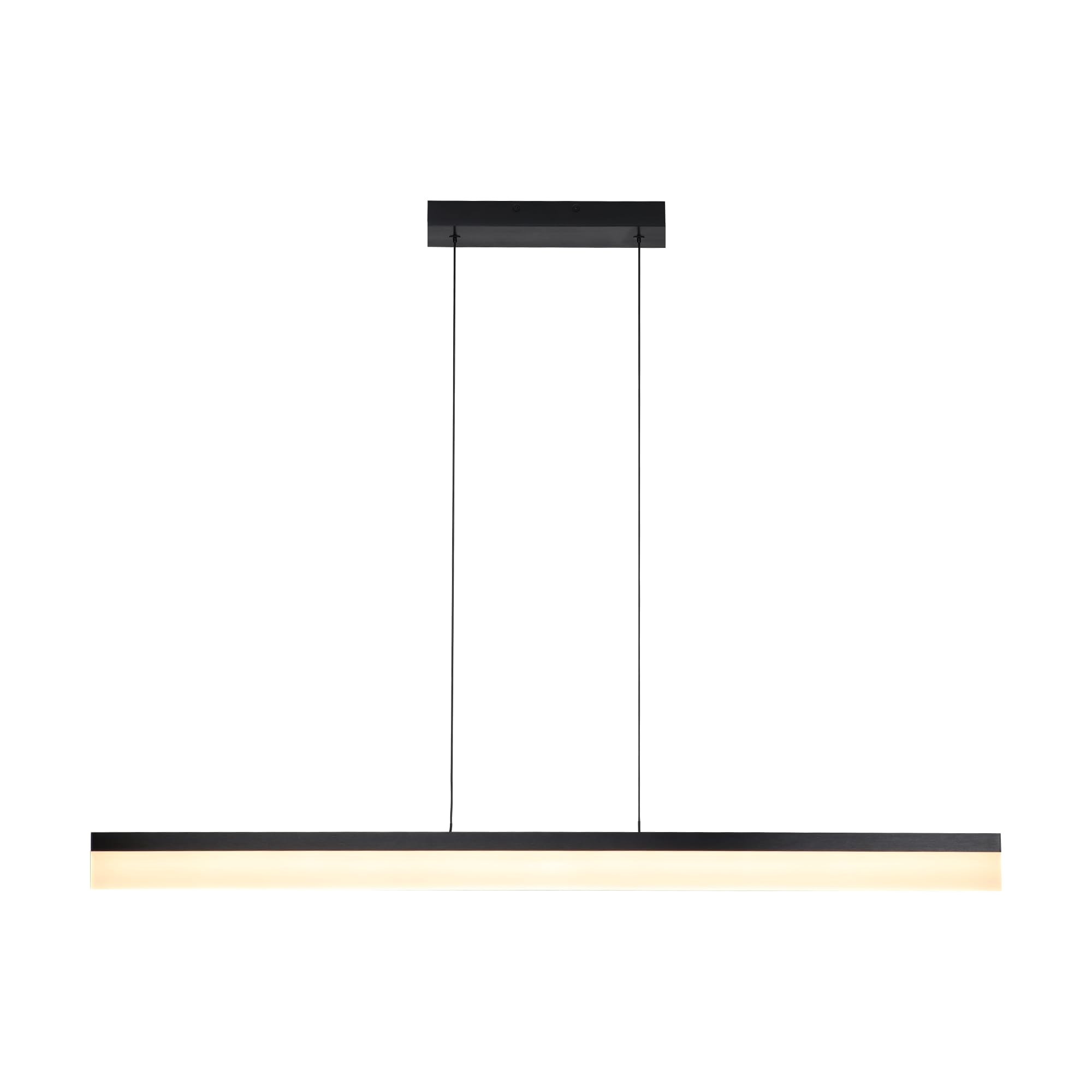 47-inch Adjustable Linear Pendant Light Fixtures - 30W Dimmable LED Kitchen Island Lighting & Dining Room Chandelier - Black Aluminum Modern Hanging Light for Home Decor, Restaurants, and Office Spaces