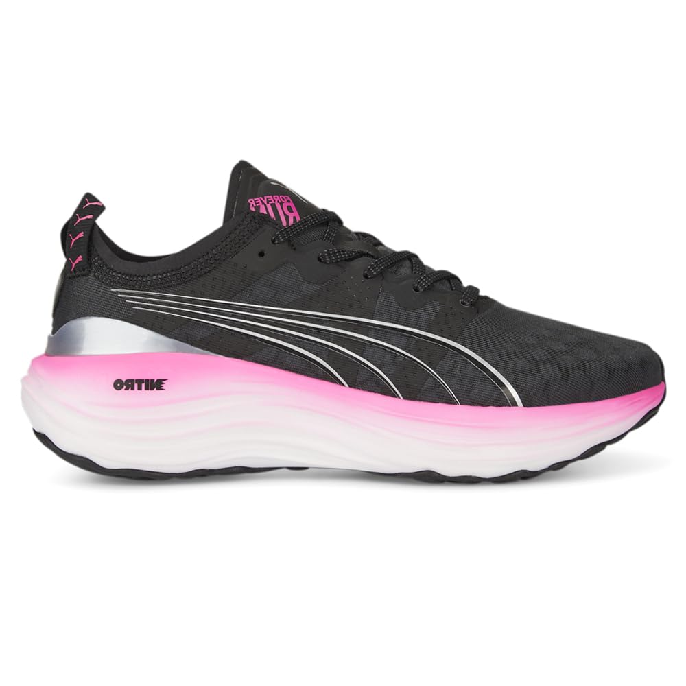 PUMA Women's Foreverrun Nitro Running Shoes - Black - Size 9 M - Lightweight Cushioned Sneakers for Jogging, Gym Workouts & Daily Walking