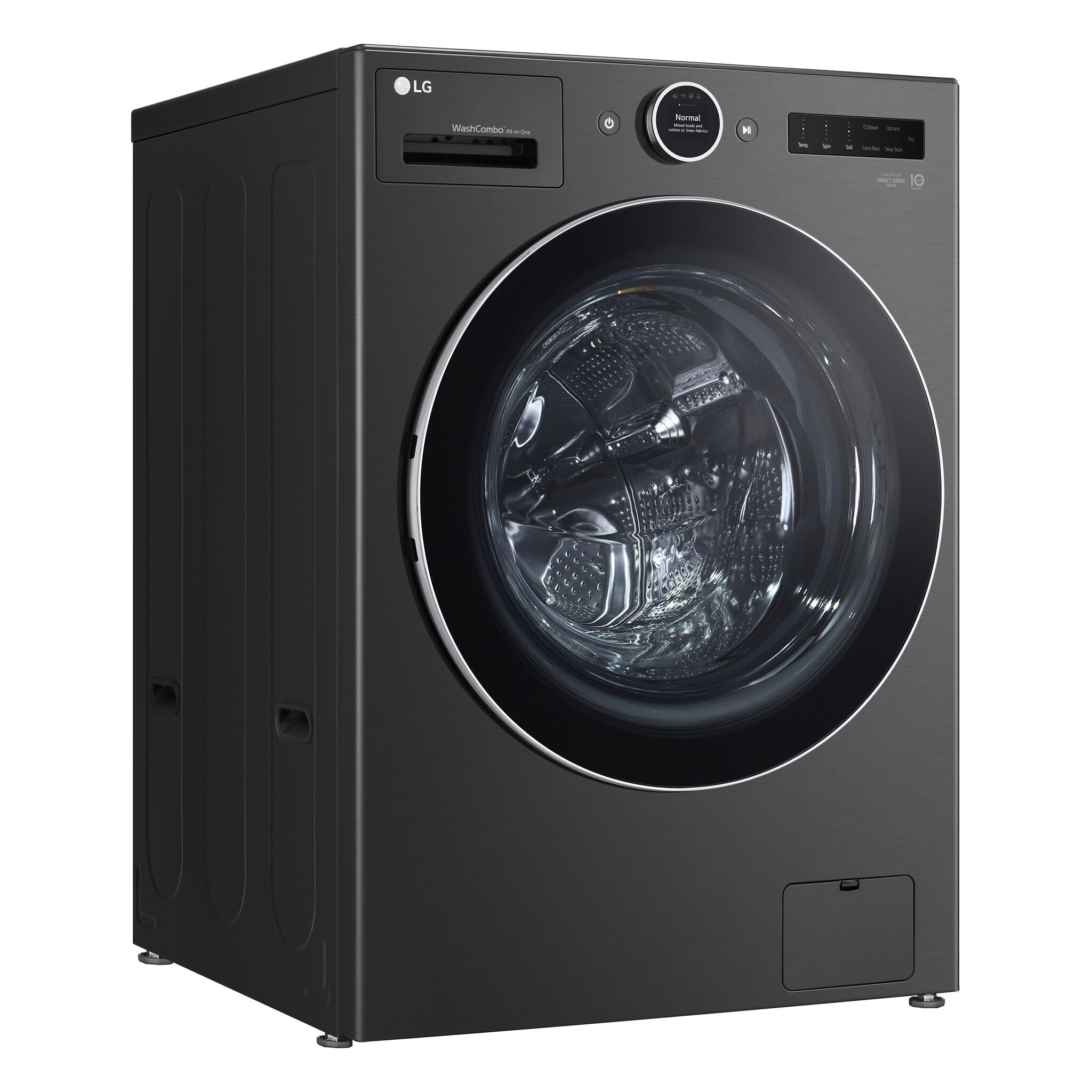LG WM6998HBA 5.8 cu. ft. Ventless All-in-One Washer Dryer Combo with Inverter HeatPump Technology & Direct Drive Motor - Perfect for Apartments, Small Homes & Laundry Rooms (Black Steel)