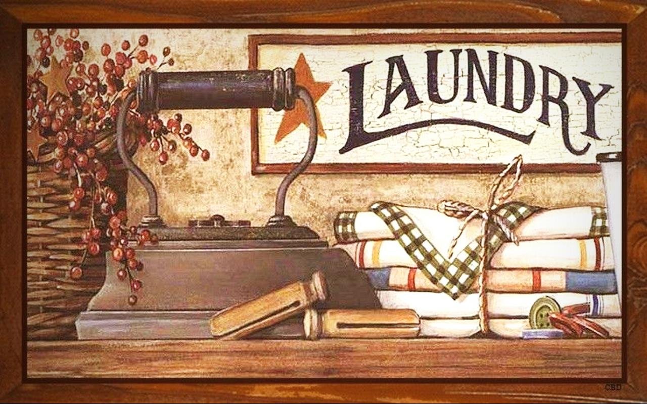 Distressed Primitive Hardwood Wall Sign Plaque - Rustic Laundry Room Decor for Farmhouse & Vintage Style Homes | Perfect for Wall Display, Home Staging & Gift Giving