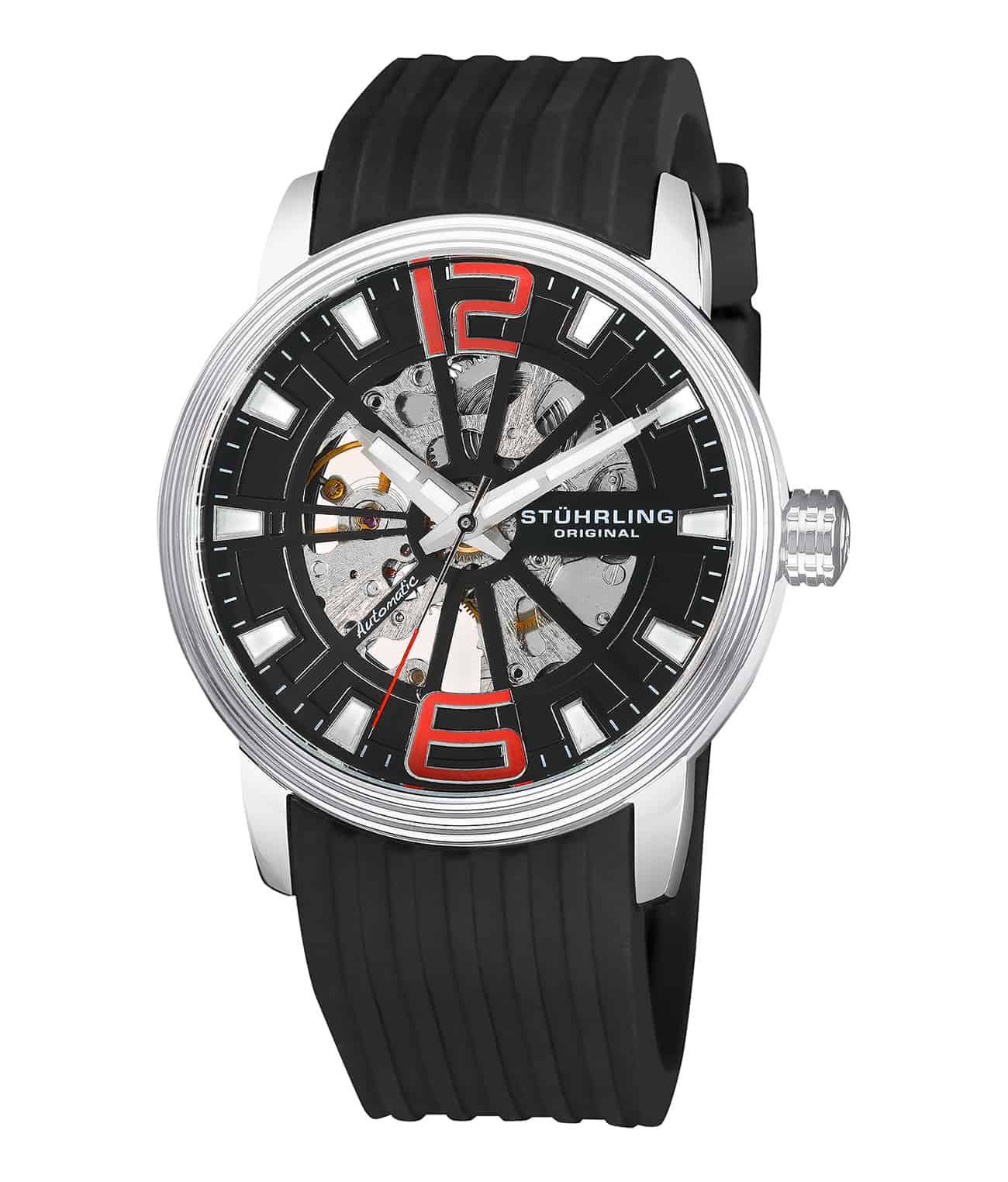 Delphi Achilles 1078 Automatic 44mm Skeleton Watch for Men - Luxury Mechanical Timepiece with Transparent Dial - Perfect for Business, Formal Events & Collectors