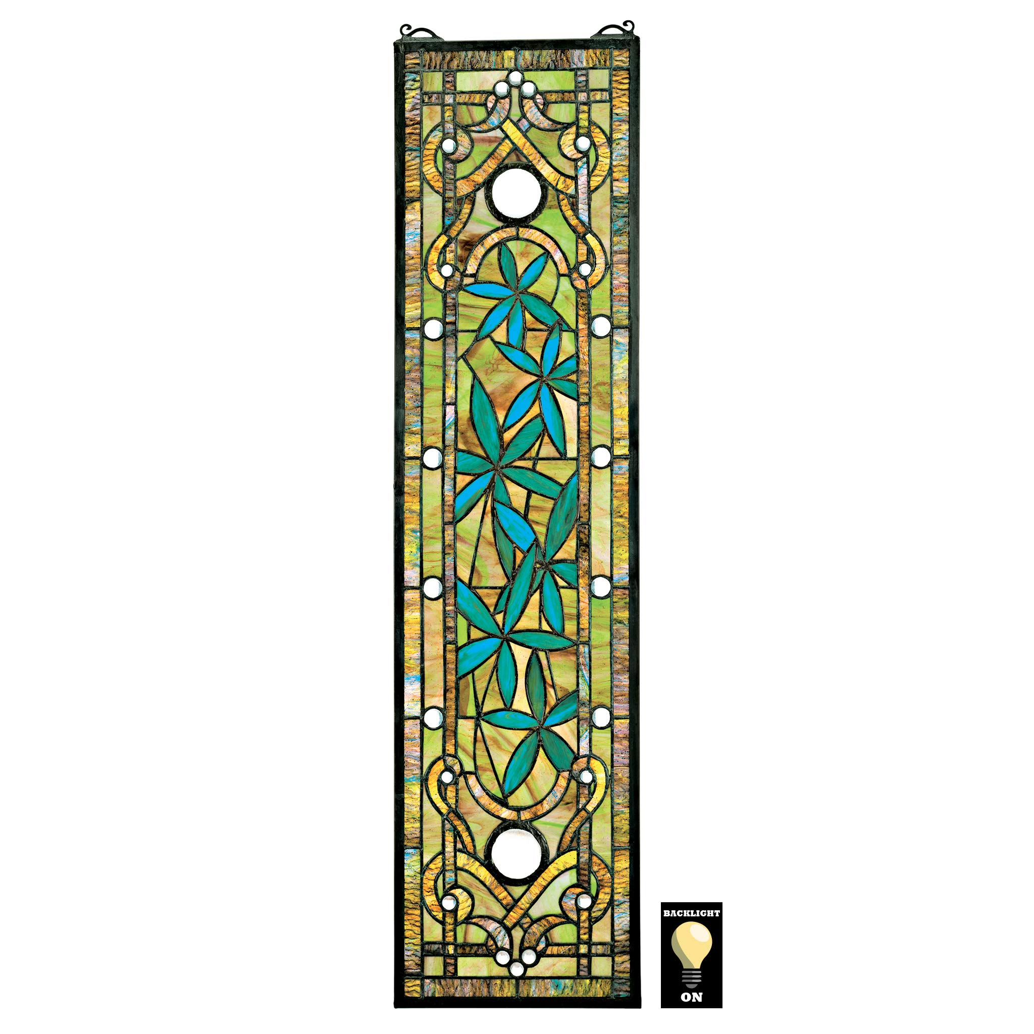 Asian Serenity Bamboo Garden Stained Glass Window Panel - Handcrafted Decorative Window Hanging for Home & Office - Perfect for Living Room, Bedroom, Meditation Spaces & Sunroom Decor