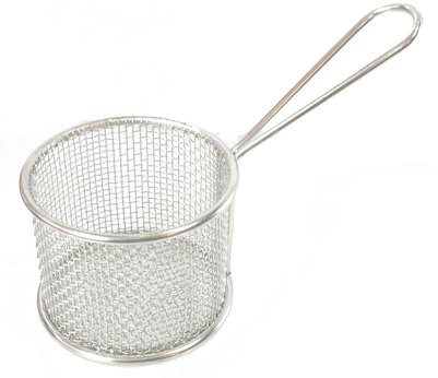 Premium Round Mini Fry Basket for Serving - Durable Stainless Steel Kitchen Tool for Frying, Draining & Serving - Perfect for Restaurants, Home Kitchens & Outdoor BBQ