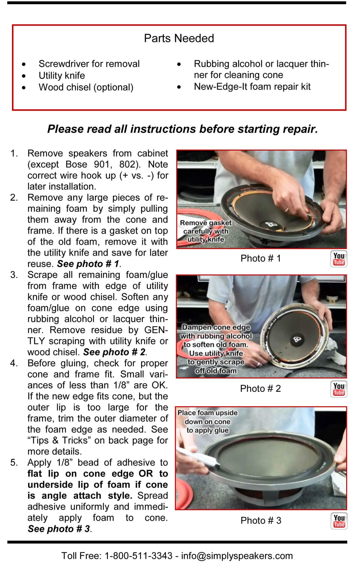 Jensen FSK-6 6英寸泡沫扬声器维修套件（一对） - 适用于家庭音响、汽车音响和DIY音箱修复