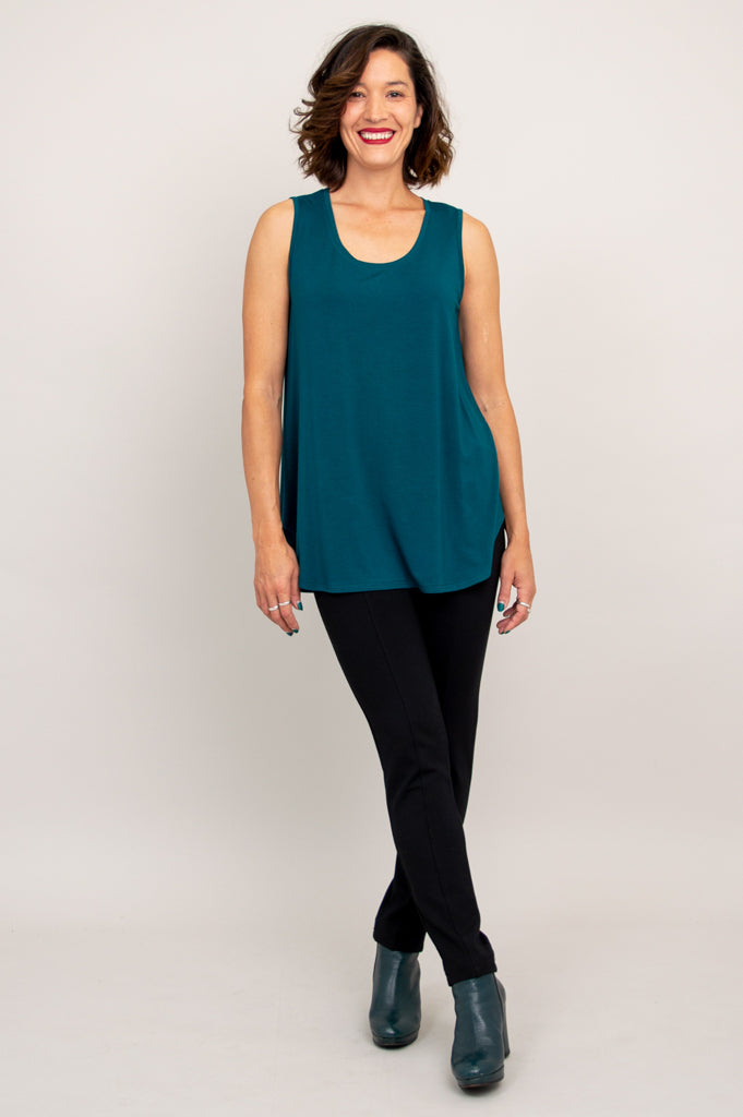Eco-Friendly Bamboo Jazz Tank Top for Women - Soft & Breathable Teal Casual Wear - Perfect for Yoga, Gym & Summer Outfits