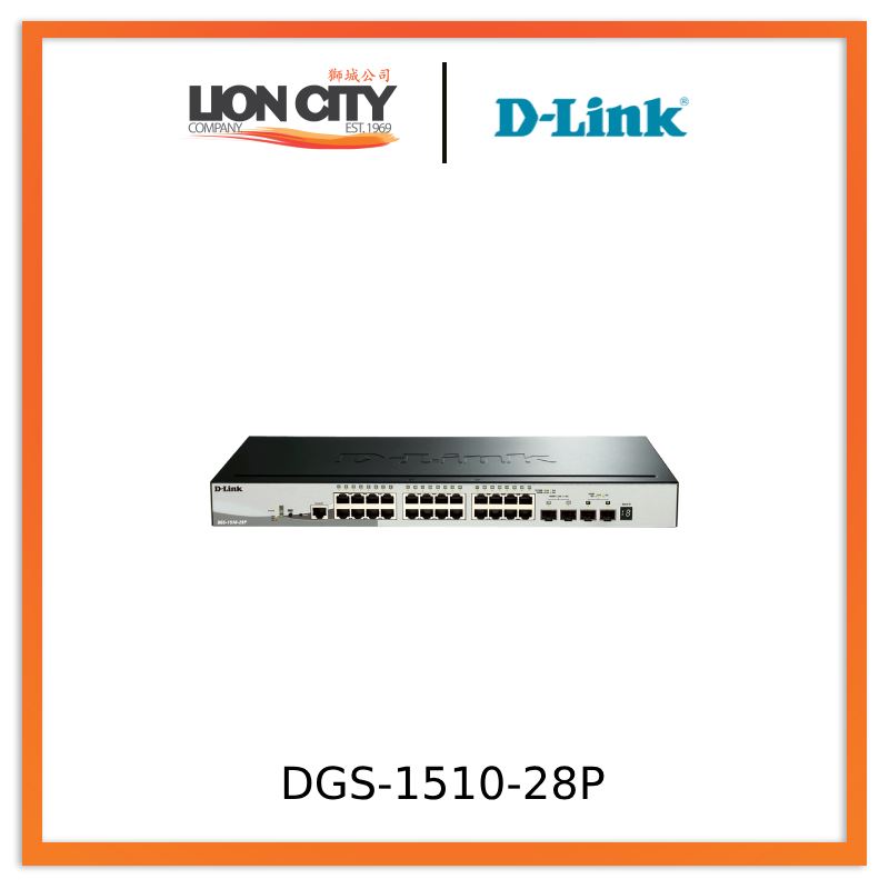 D-Link DGS-1510-28P 28-Port Gigabit Stackable Smart Managed Switch with 10G Uplinks - Ideal for Business Networks, Data Centers & Office IT Infrastructure
