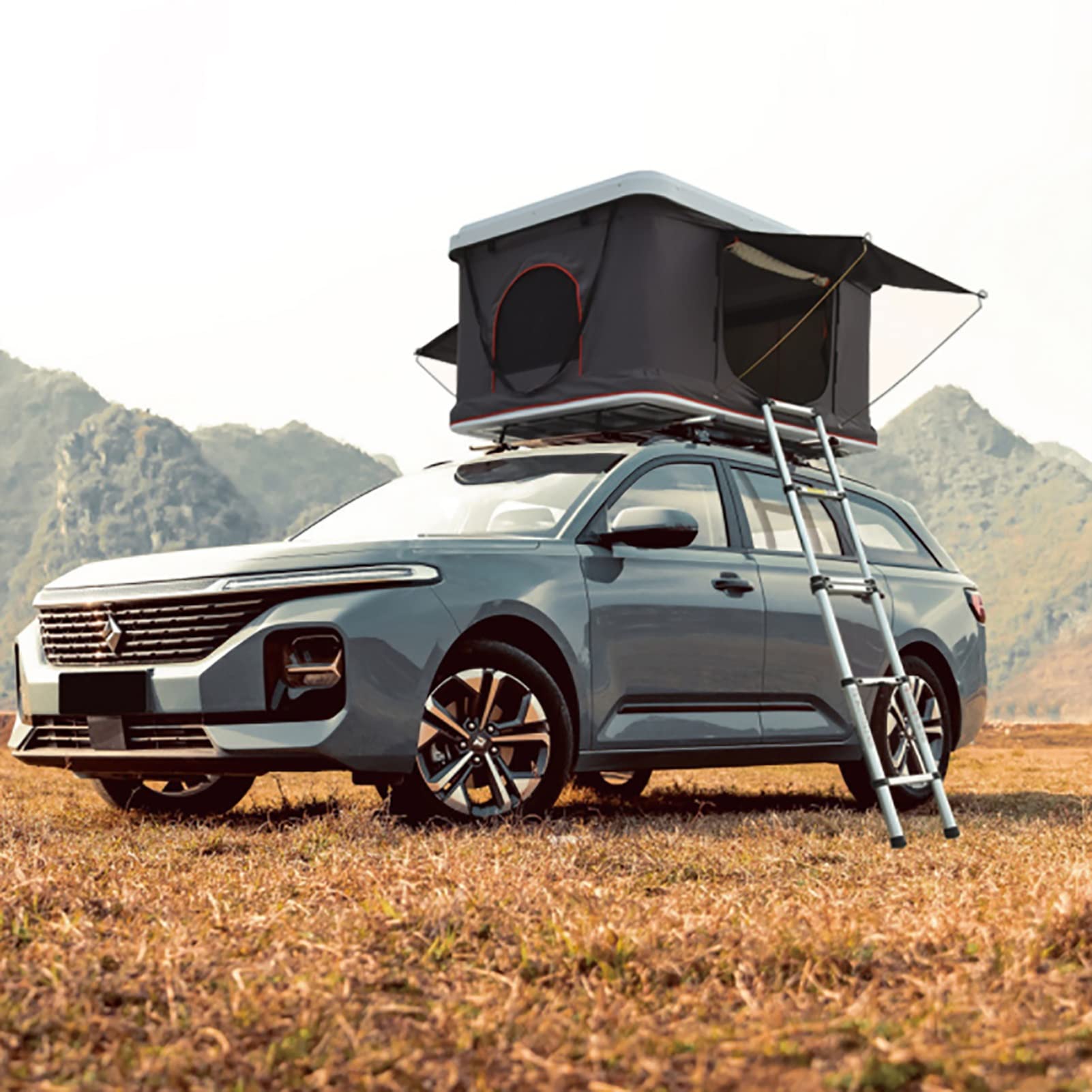 Premium Dutch Velvet Hard Shell Roof Top Tent for SUVs & Trucks - Waterproof Camping Rooftop Tent with Ladder & Awning | Perfect for Overlanding, Road Trips & Outdoor Adventures (Style1)