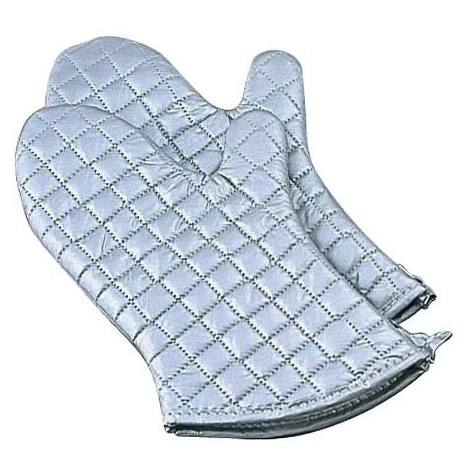 Heat Resistant EBM Cotton Oven Mitts Set of 2 - Silver Kitchen Gloves for Baking, Grilling & Cooking - Perfect for Hot Pans, Baking Sheets & BBQ