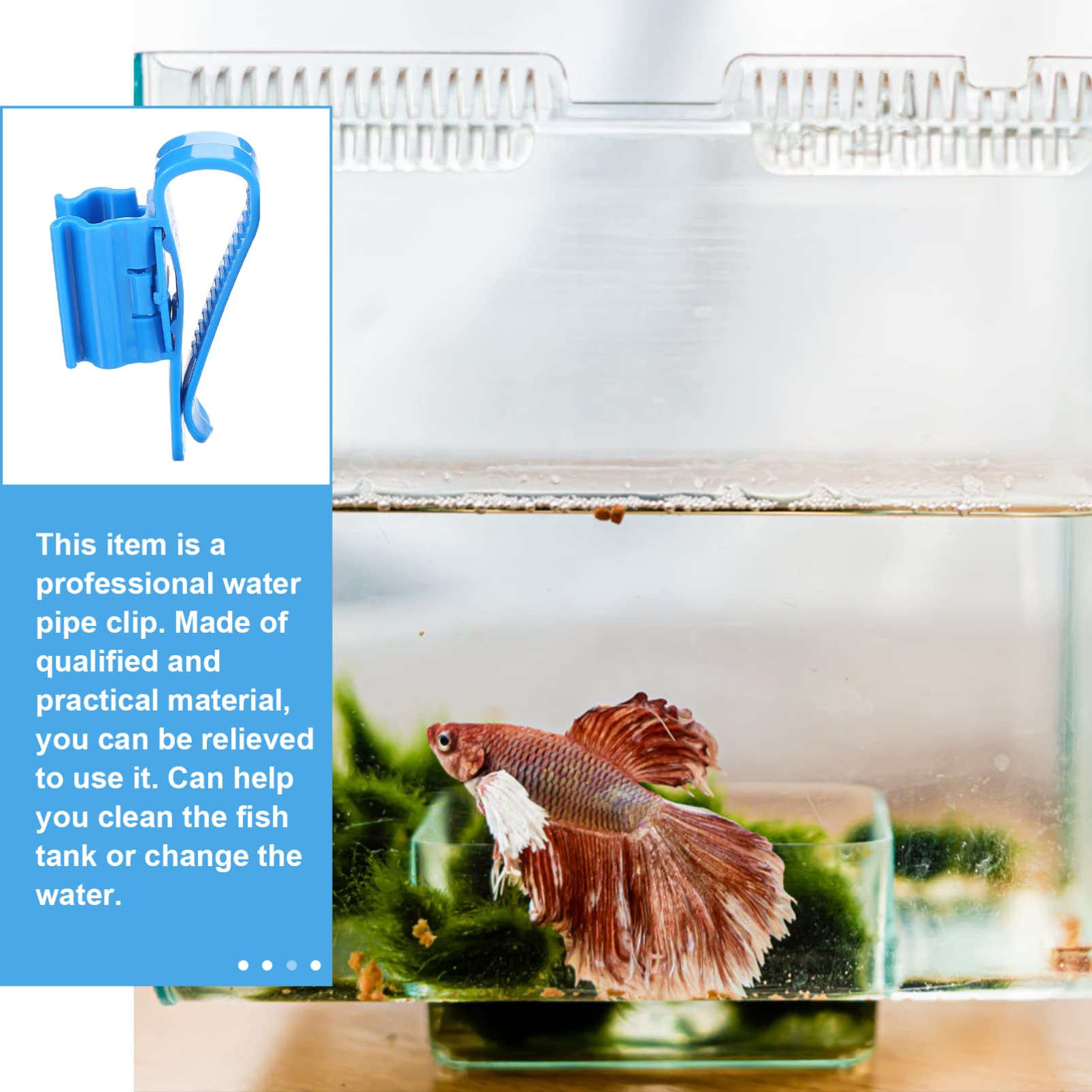 Mipcase 4pcs Plastic Aquarium Retainer Clips - Adjustable Fish Tank Water Clamp, Hose Holder & Hanger for Flex Duct | Perfect for Securing Pipes, Cables & Accessories in Saltwater & Freshwater Tanks