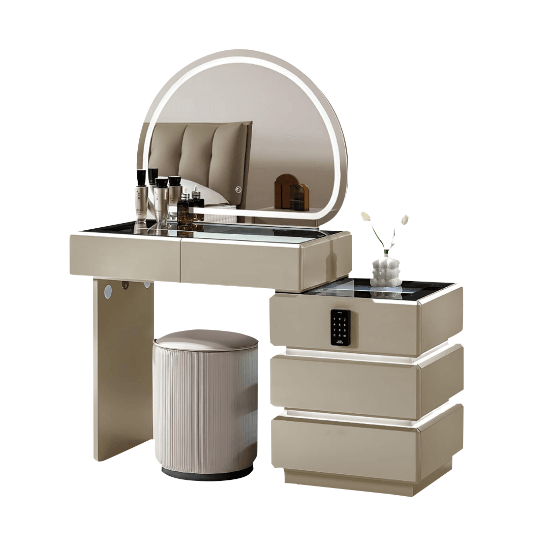 Extendable Vanity Dressing Table with Mirror - Adjustable Makeup Desk for Bedroom, Bathroom & Salon | Perfect for Makeup, Skincare & Hair Styling