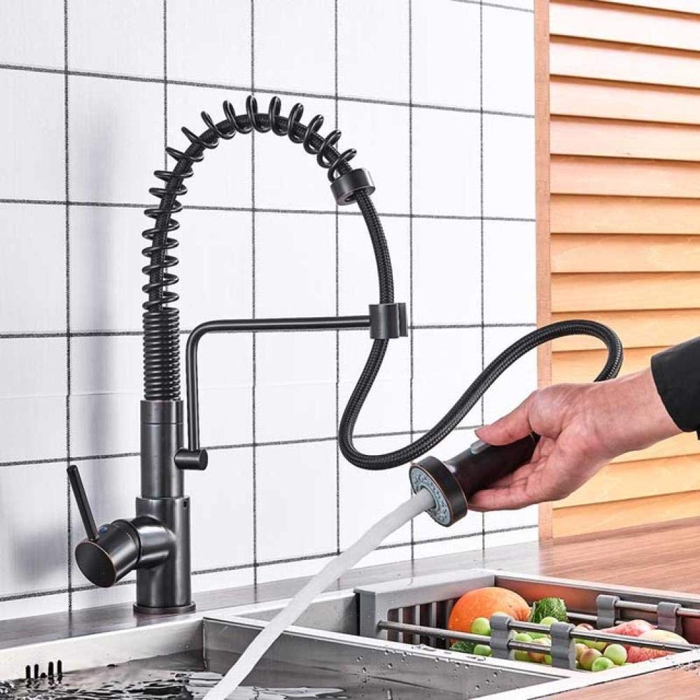 80Cm Pull Out Kitchen Faucet with Single Handle - Hot & Cold Water Mixer Tap with 360° Swivel Spout for Modern Kitchen Sink (Ideal for Washing Dishes, Filling Pots & Cleaning Vegetables)
