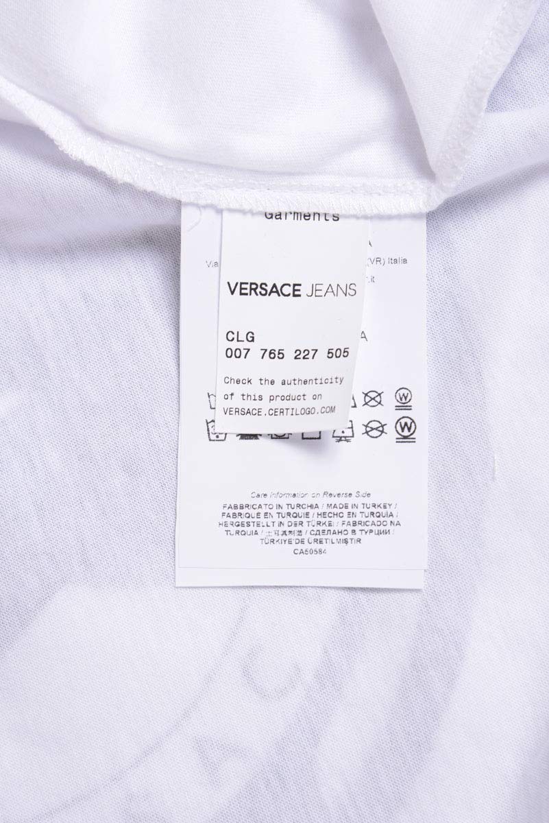 Versace Jeans Couture Men's T-Shirt & Sweatshirt - B3GQA780 Jersey Cotton Luna White - Size L - Casual Wear & Street Style Fashion