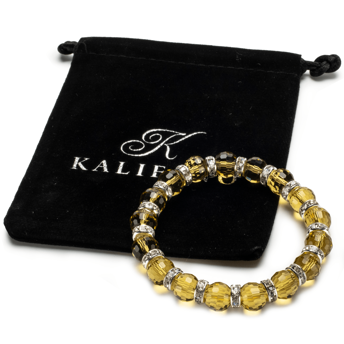 Elegant Amber Glass Bracelet with Sparkling Cubic Zirconia Crystals - Perfect for Women's Fashion Jewelry, Gift Giving & Special Occasions