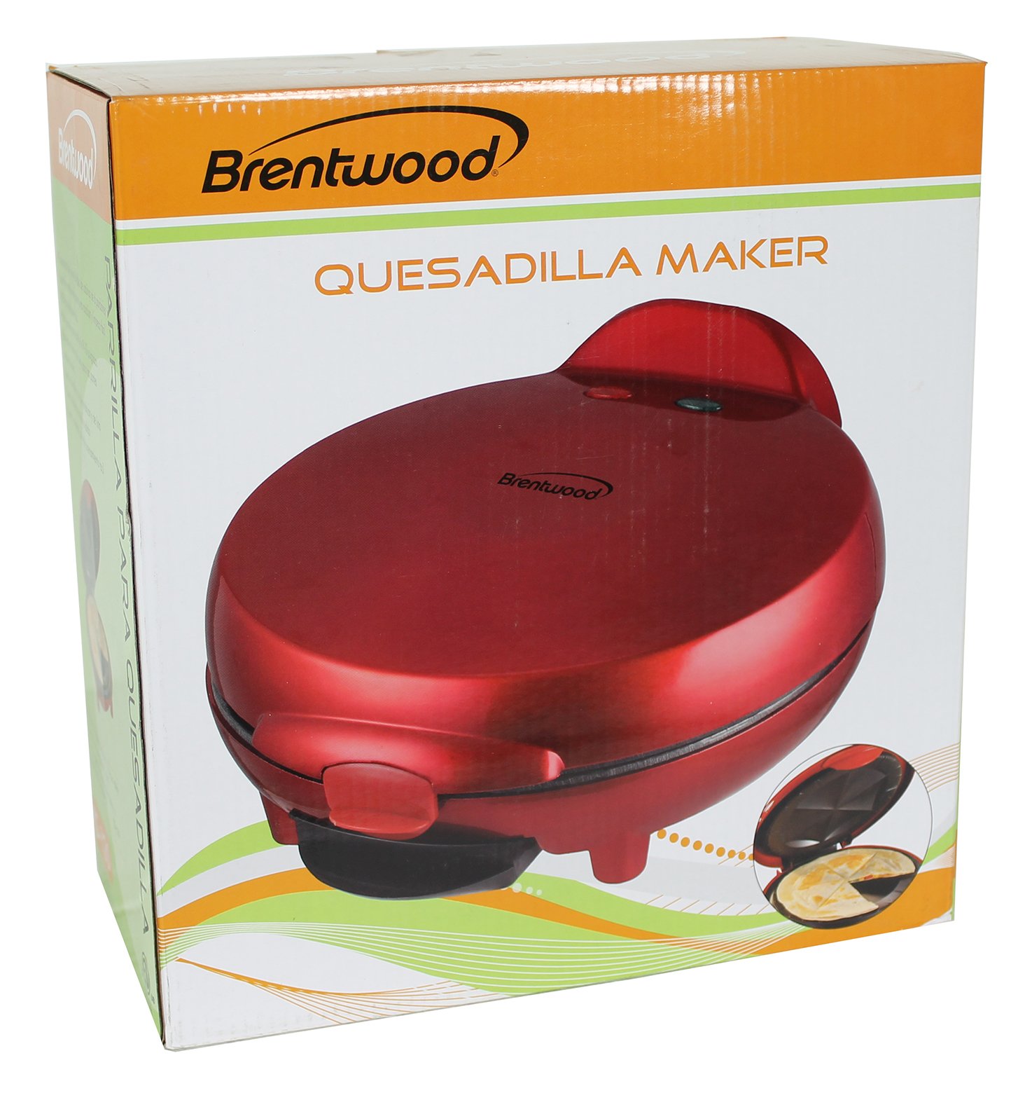 Brentwood TS-120 8-Inch Red Quesadilla Maker - Perfect for Mexican Meals, Quick Snacks & Family Gatherings